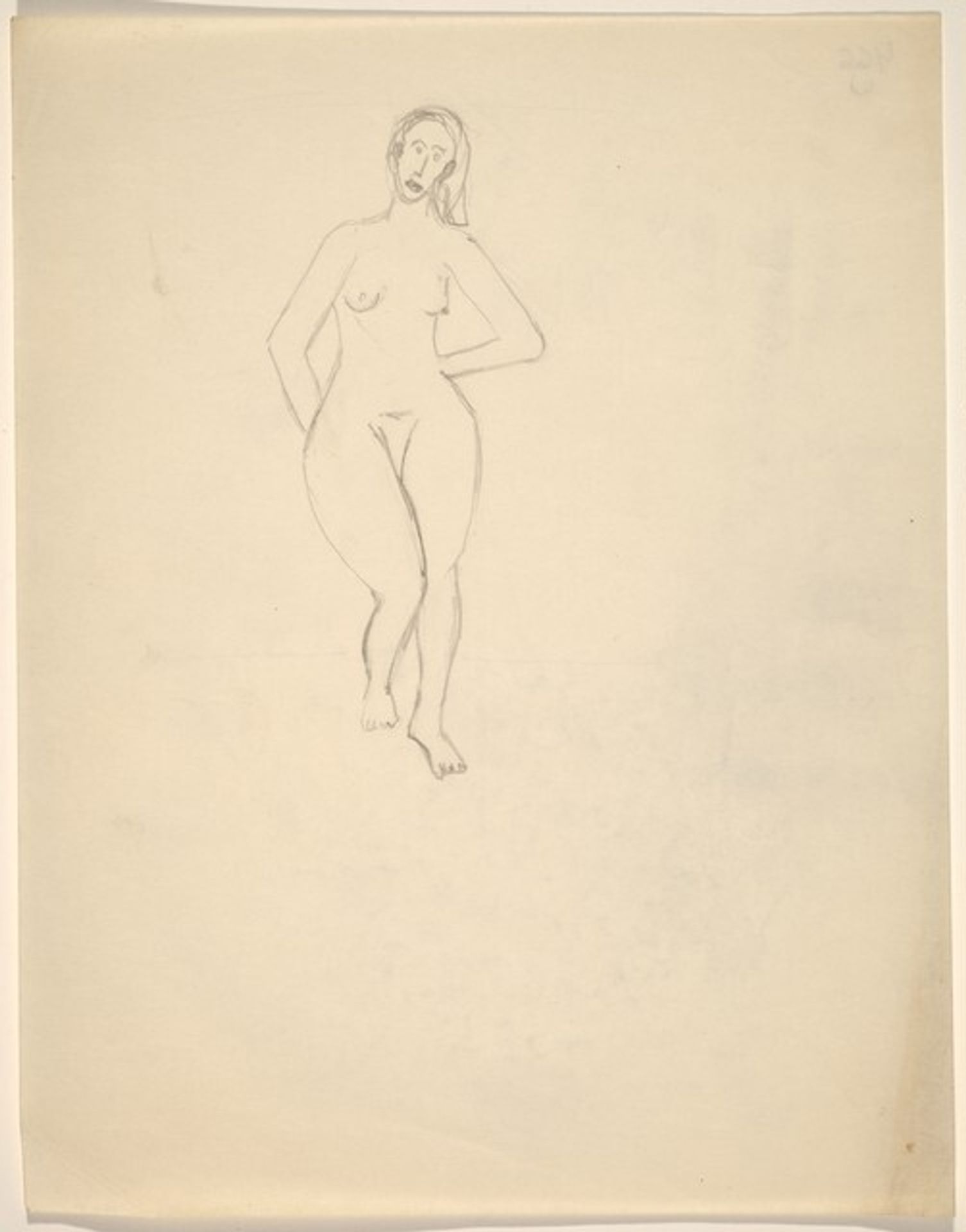 Frontal Nude, Right Leg Slightly Raised, Hands Behind by Mark Rothko