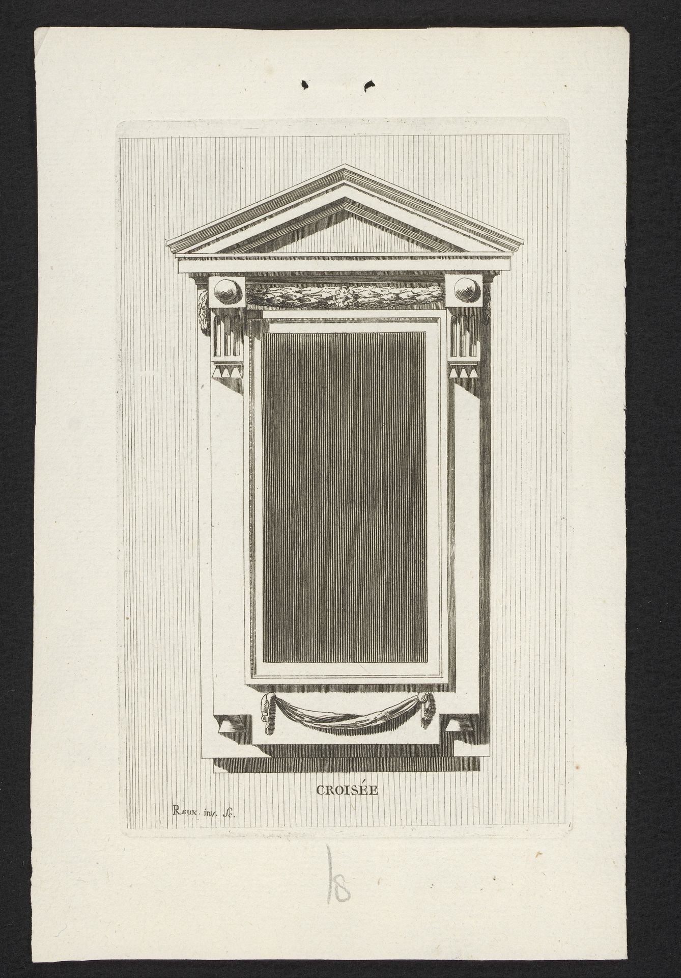 Epitaaf met fronton by Raux