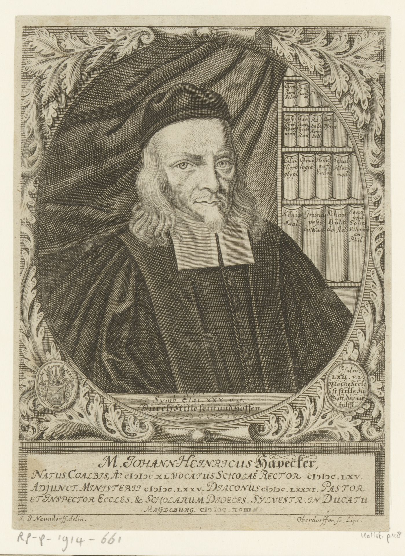 Portret van Johann Heinrich Hävecker by Johann Christoph Oberdörffer