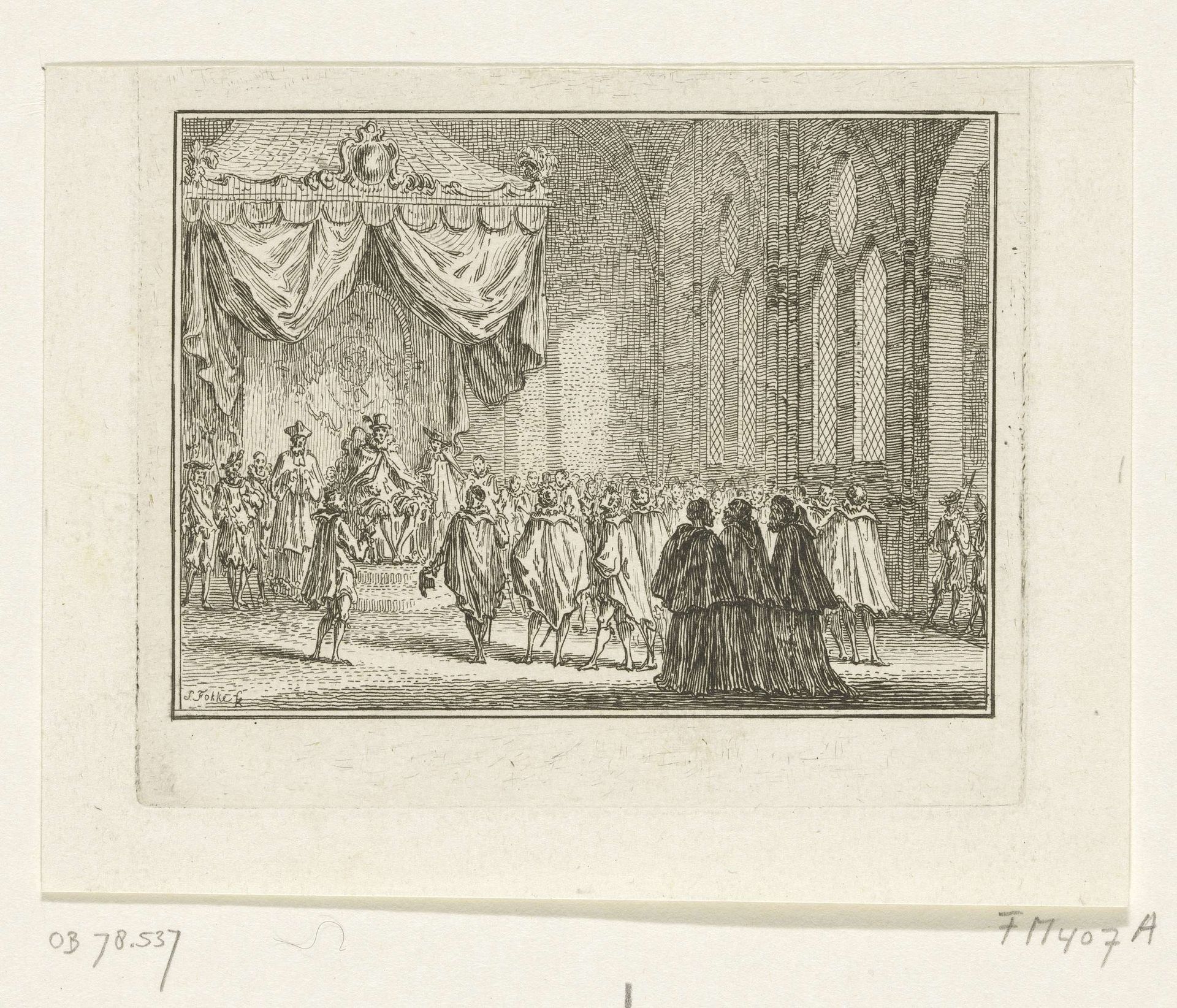 Troonsafstand van Karel V, 1555 by Simon Fokke