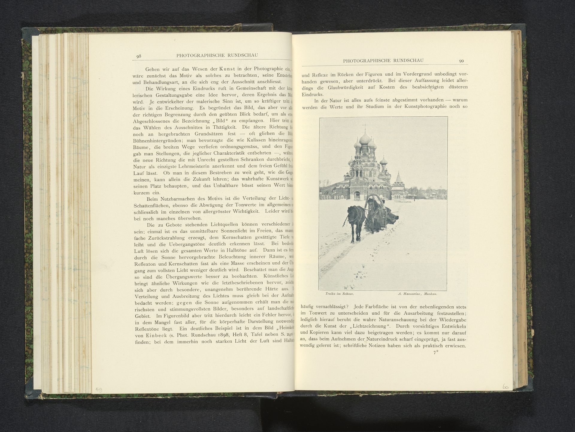 Trojka met twee paarden in de sneeuw by Alexis Mazourine