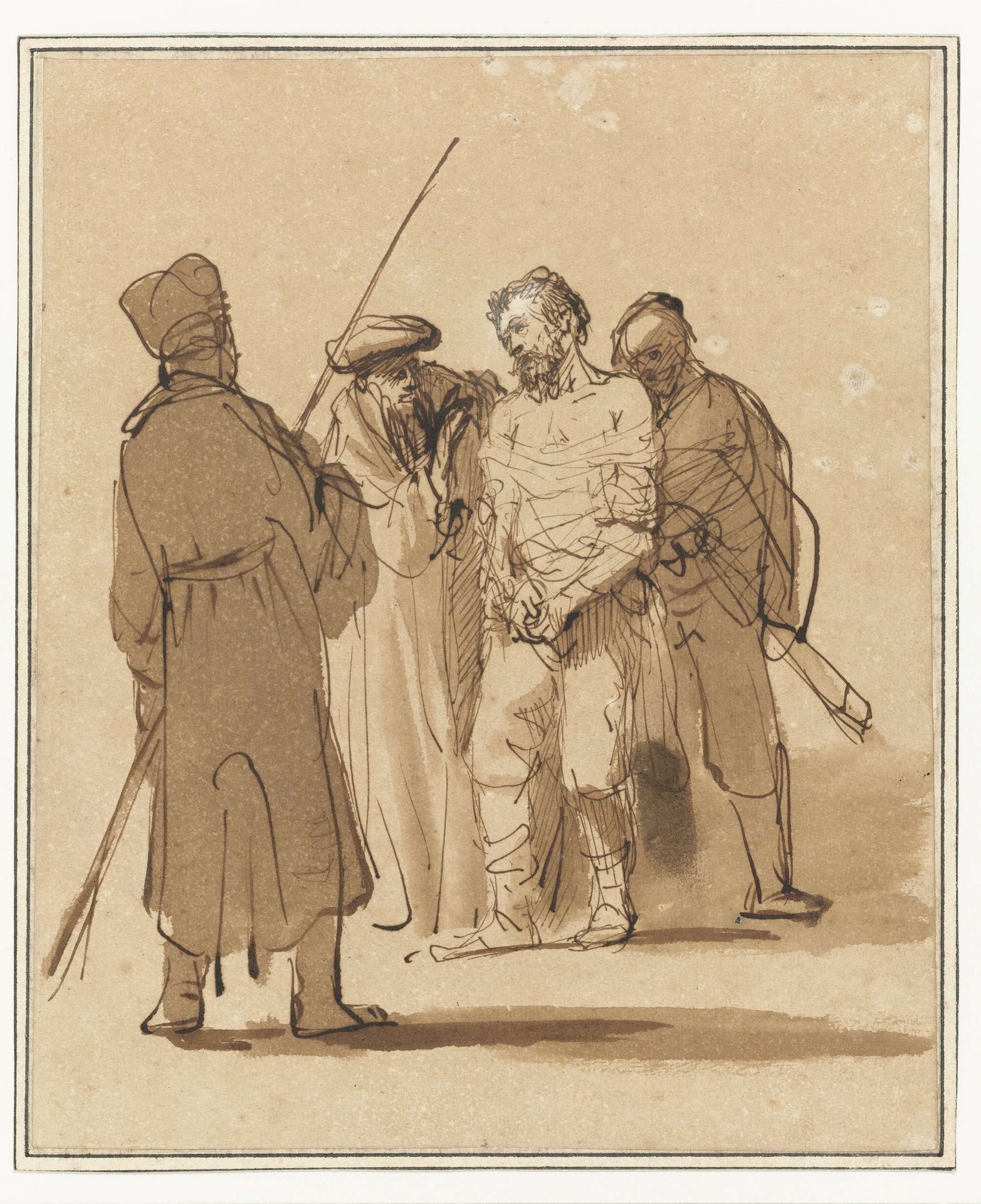 Christ Bound between Two Soldiers and a High Priest by Gerbrand van den Eeckhout