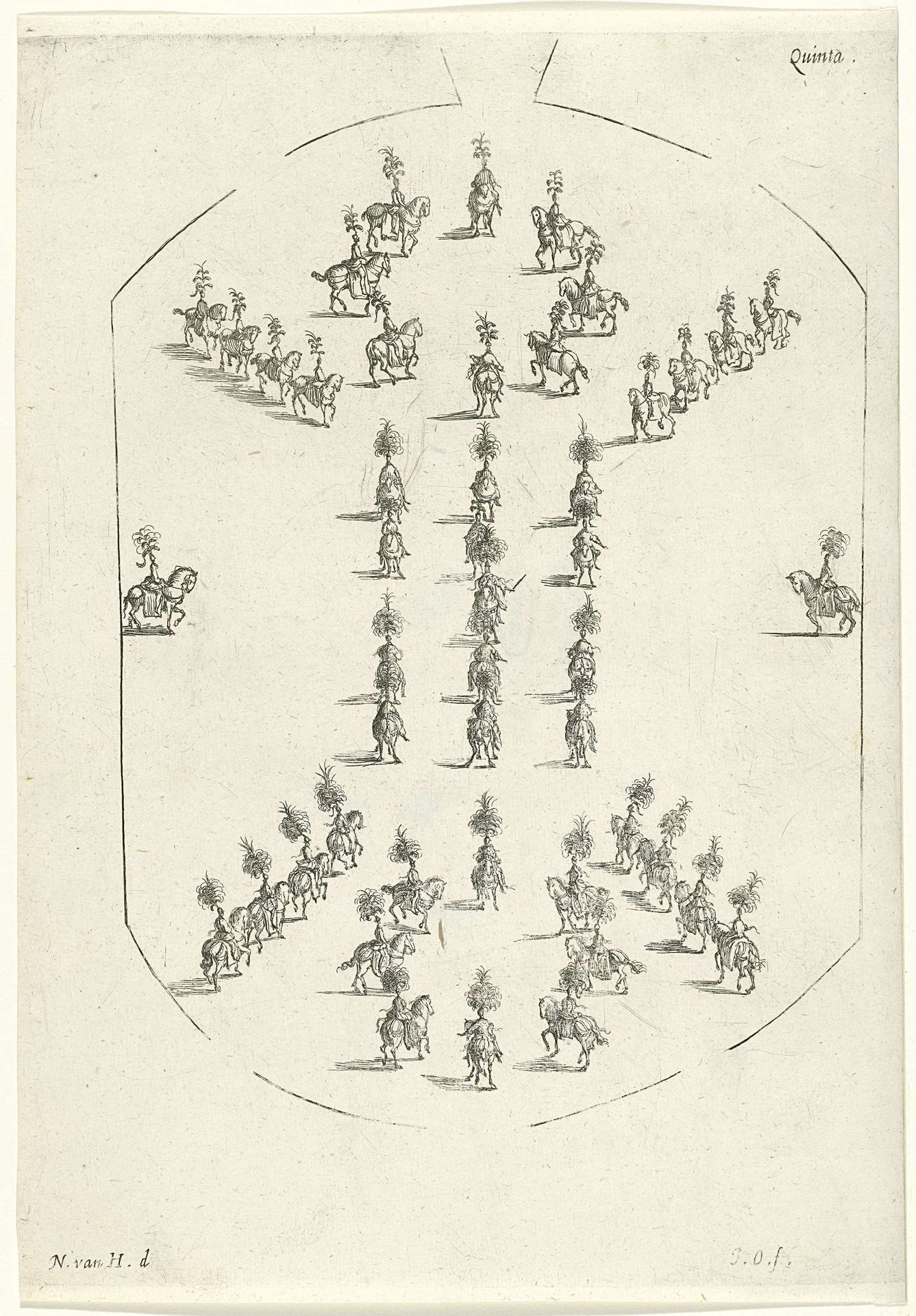 Ruiterformaties (Quinta) by Jan van Ossenbeeck