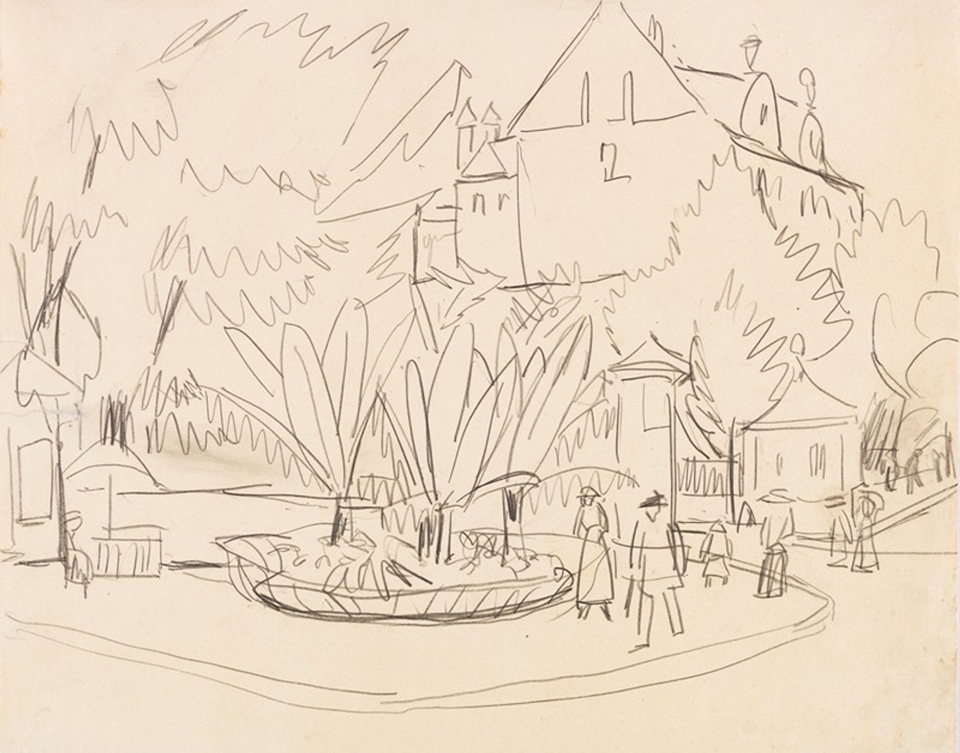 Das Boskett in Dresden by Ernst Ludwig Kirchner