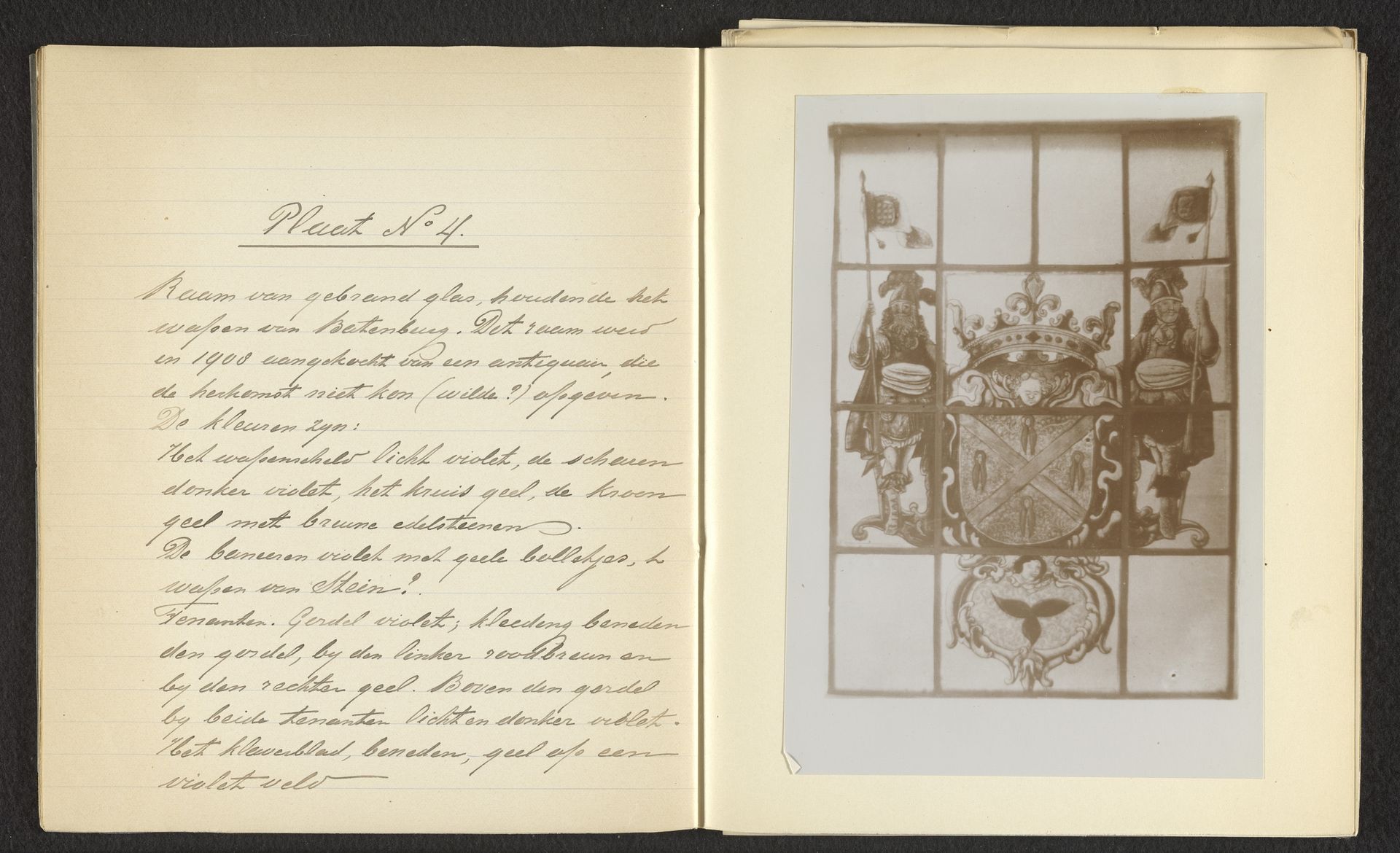 Raam van gebrandschilderd glas met het wapen van Batenburg by Benjamin Charlé