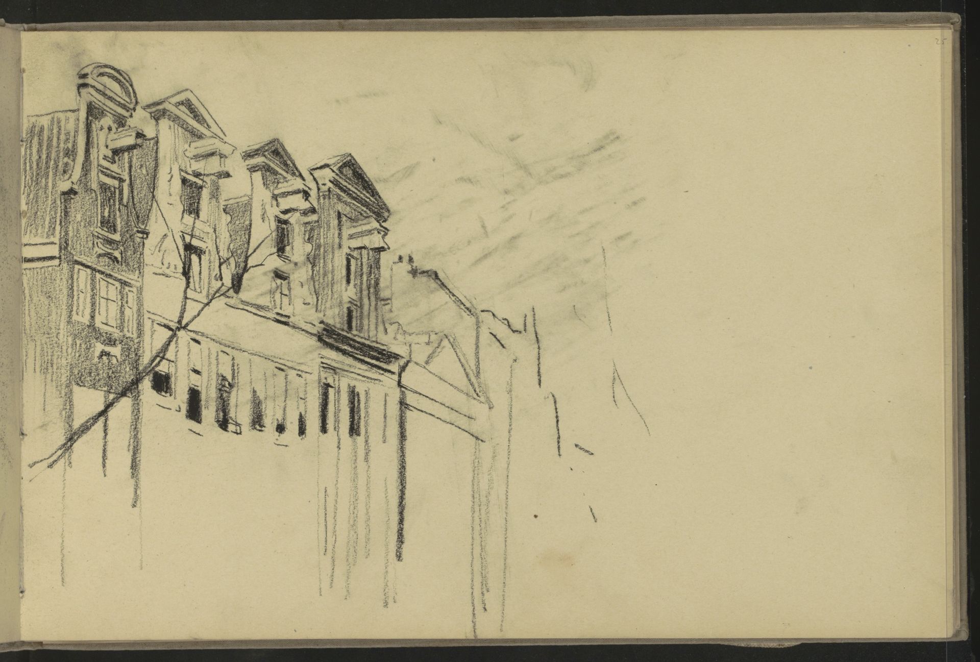 Gezicht op de gevels van Herengracht 392-384 te Amsterdam by Willem Witsen