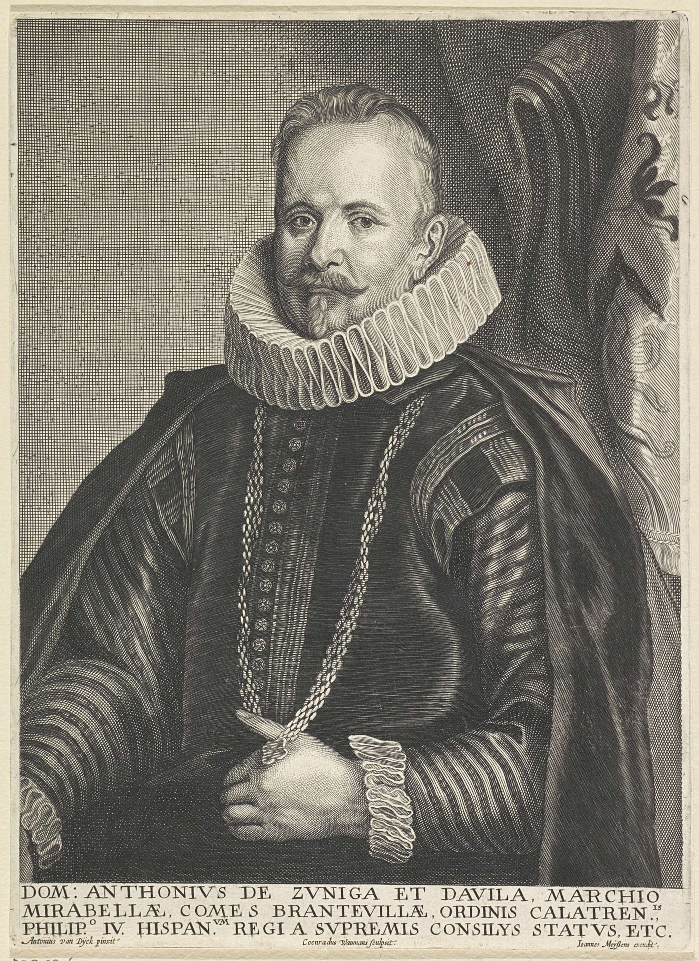 Portret van Antonio Zúñiga y Dávila, markies van Mirabel by Coenraet Waumans