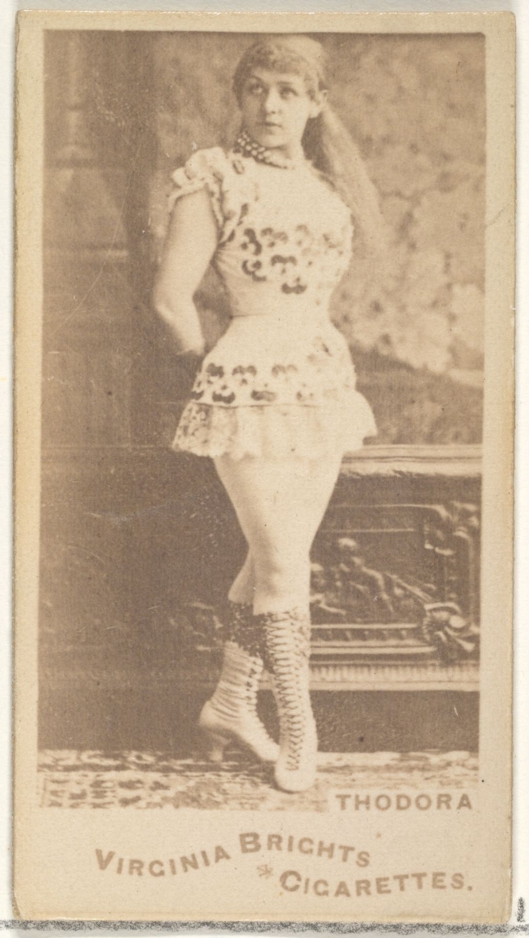 Thodora, from the Actors and Actresses series (N45, Type 1) for Virginia Brights Cigarettes by Allen & Ginter