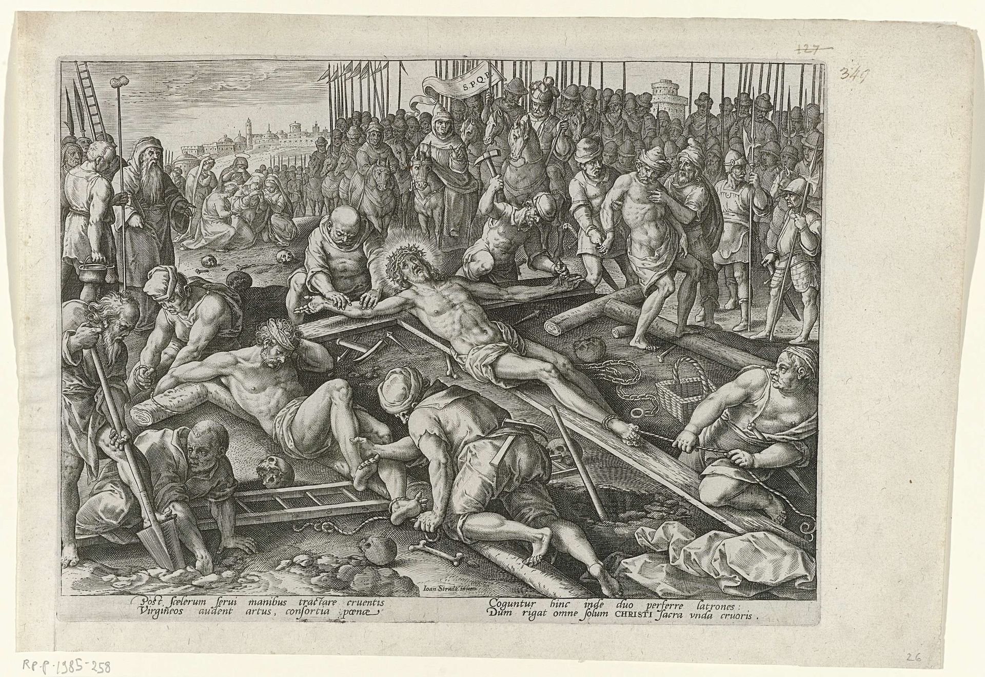 Kruisiging van Christus by Philips Galle