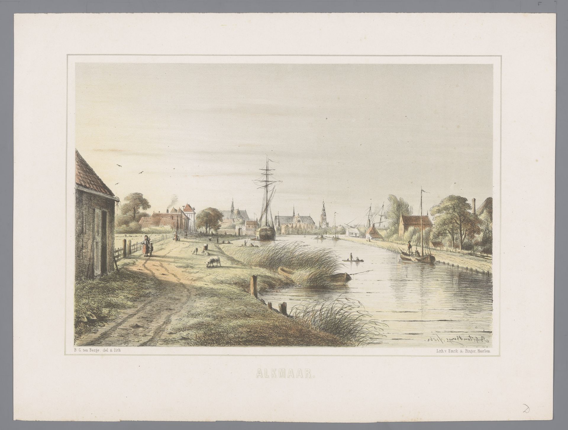 Stadsgezicht te Alkmaar by Bernardus Gerardus ten Berge