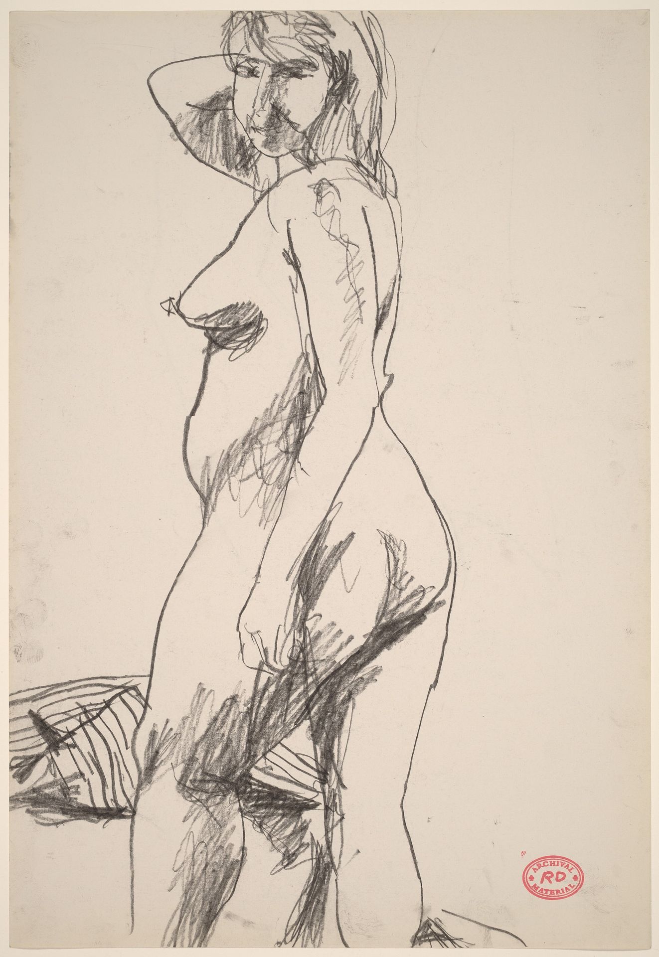 Untitled [standing female nude turning toward viewer] by Richard Diebenkorn