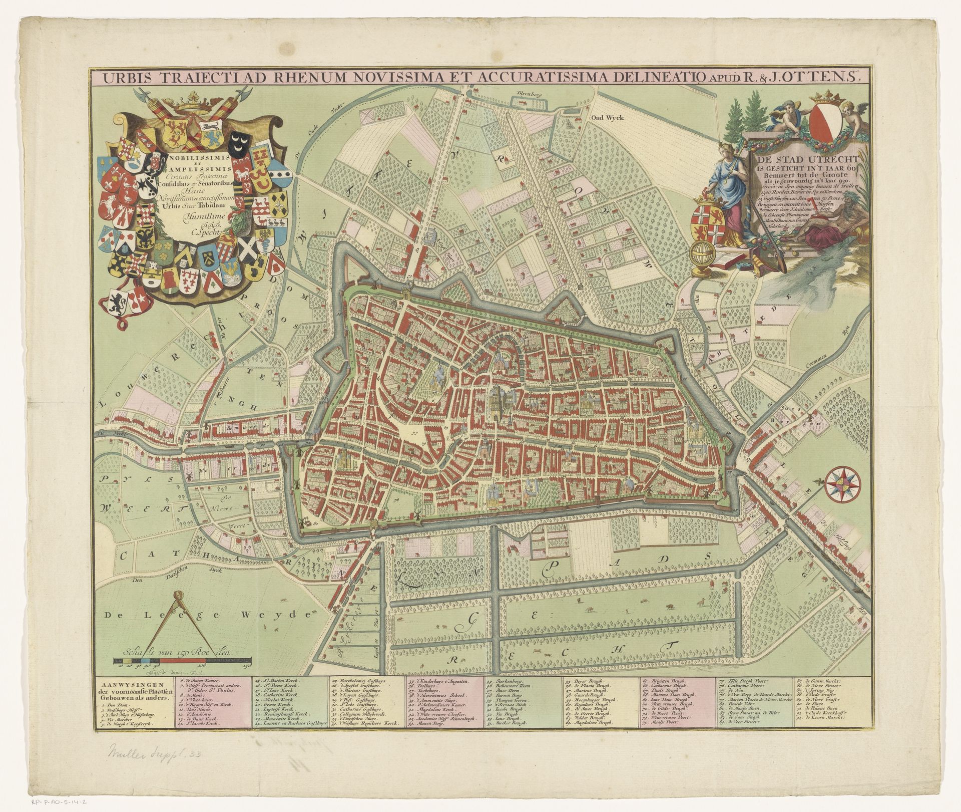 Plattegrond van de stad Utrecht by Jan van Vianen
