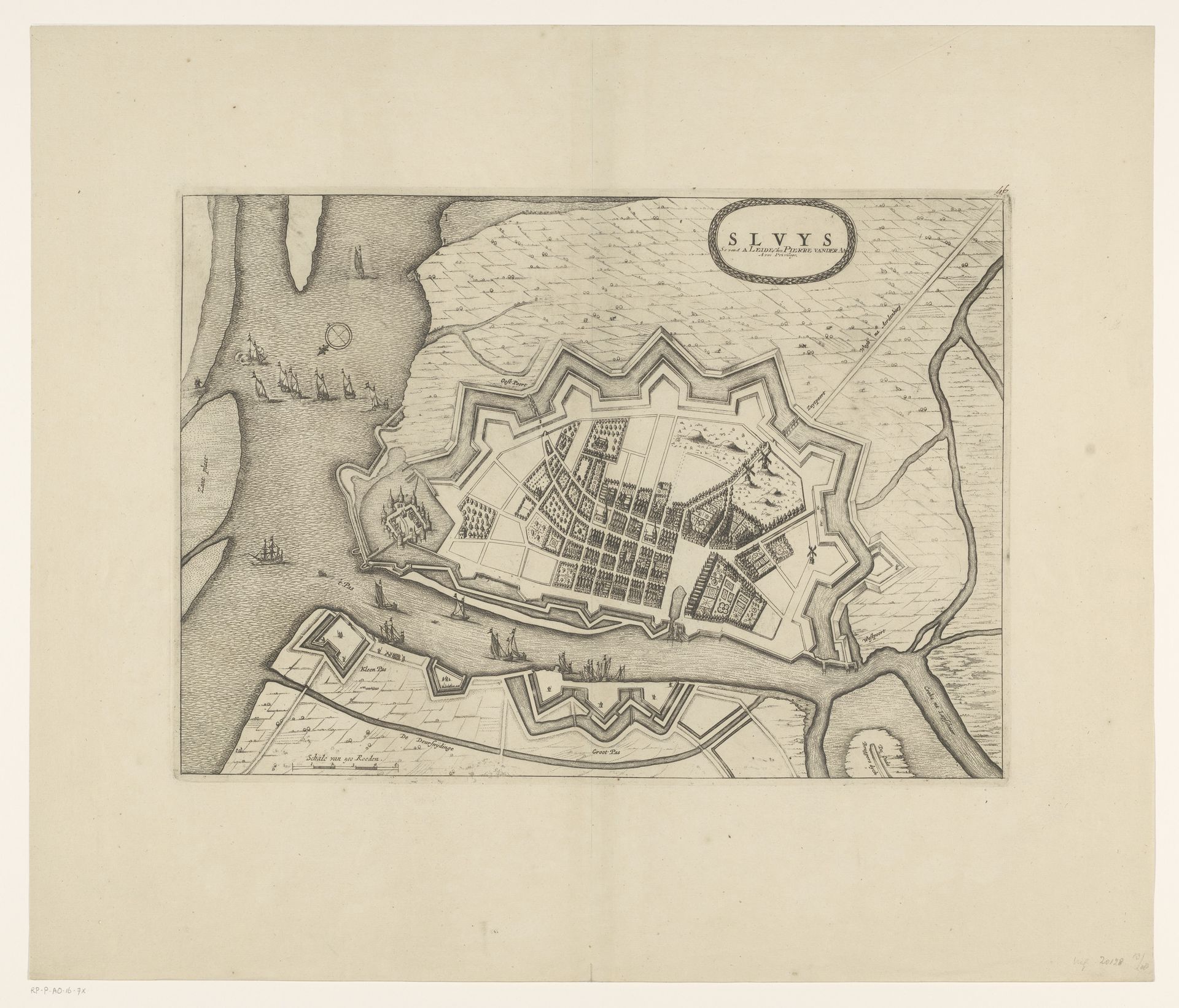Plattegrond van Sluis by Anonymous