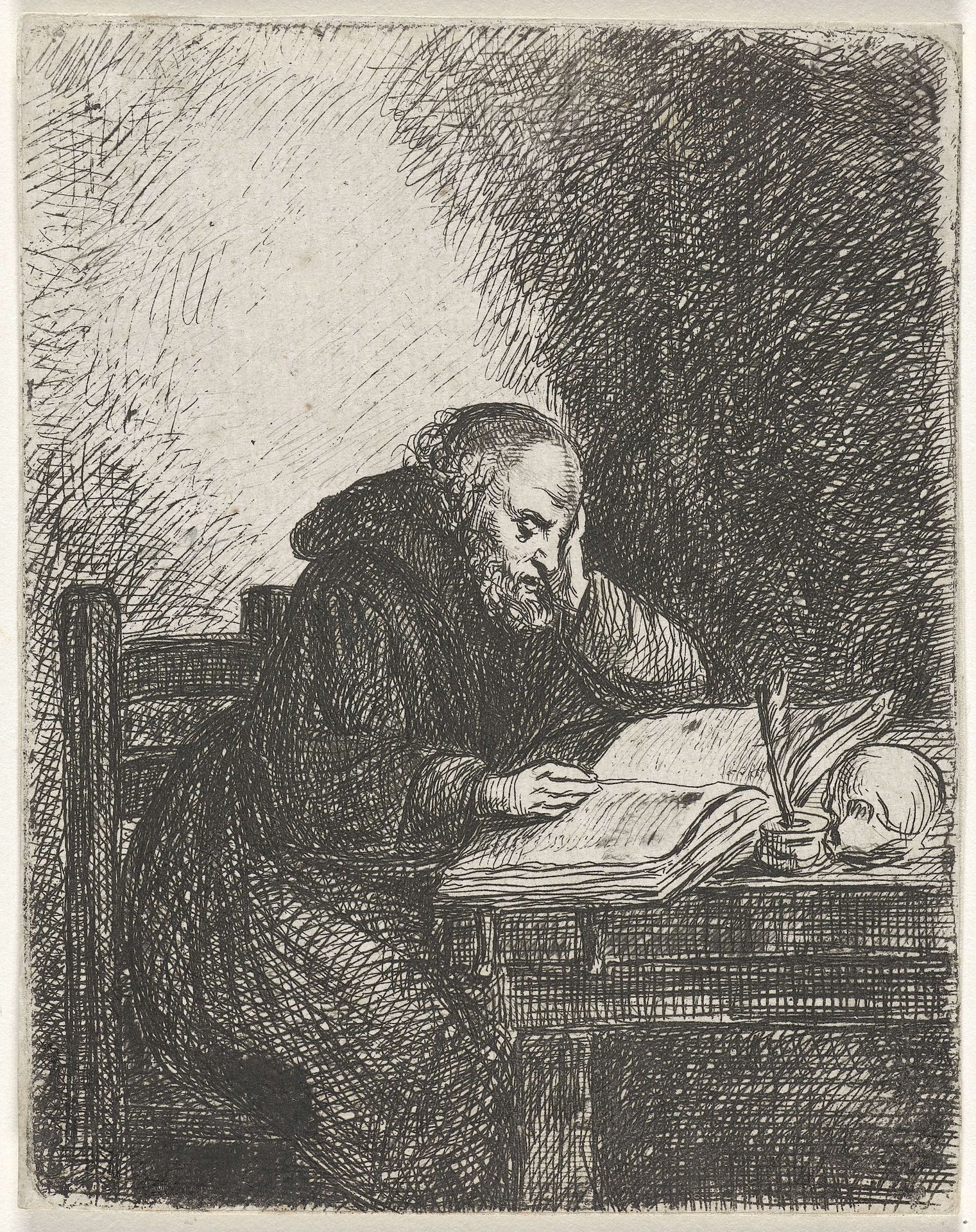 Lezende monnik by David van der (1804-1879) Kellen