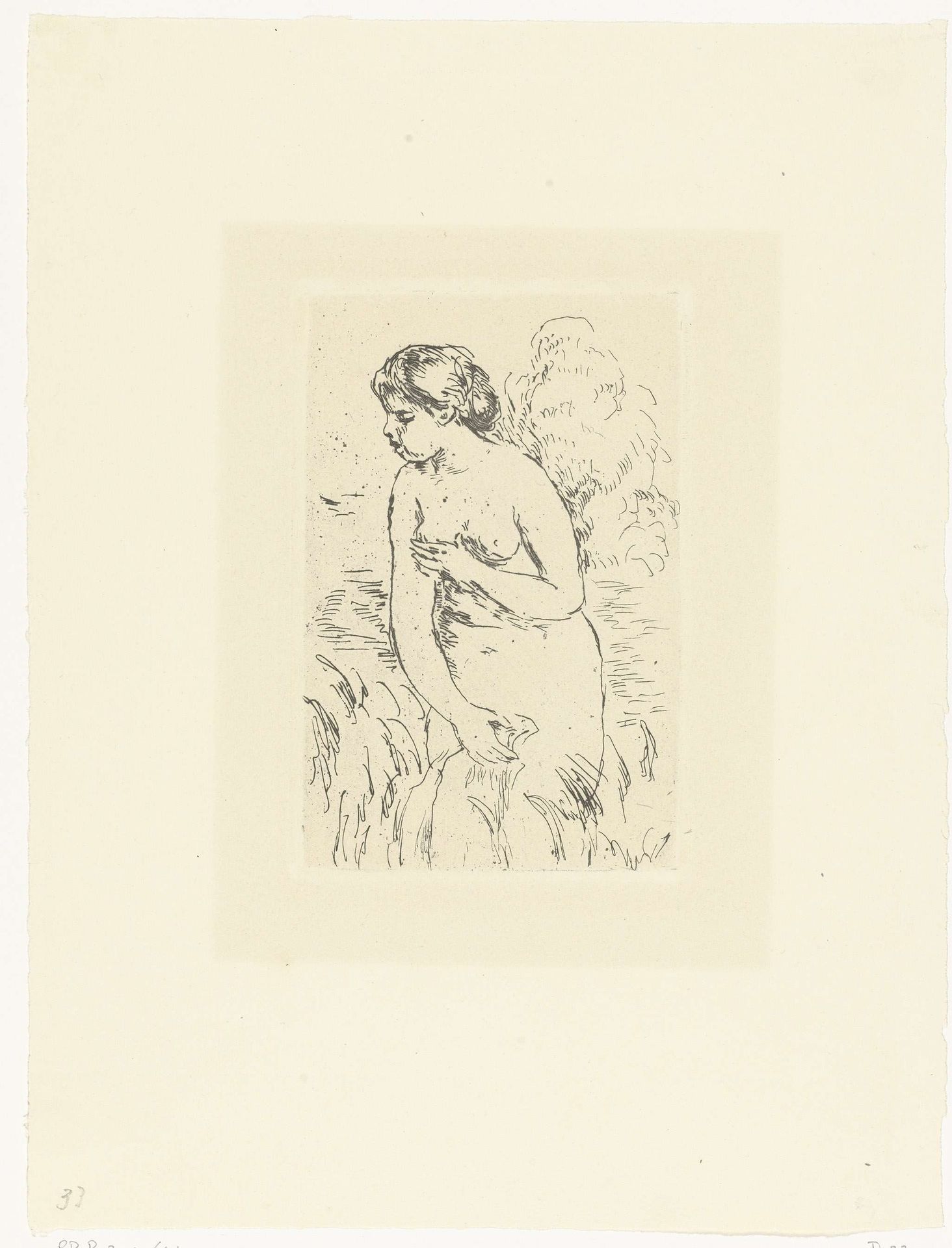 Staande naakte vrouw of baadster by Pierre-Auguste Renoir