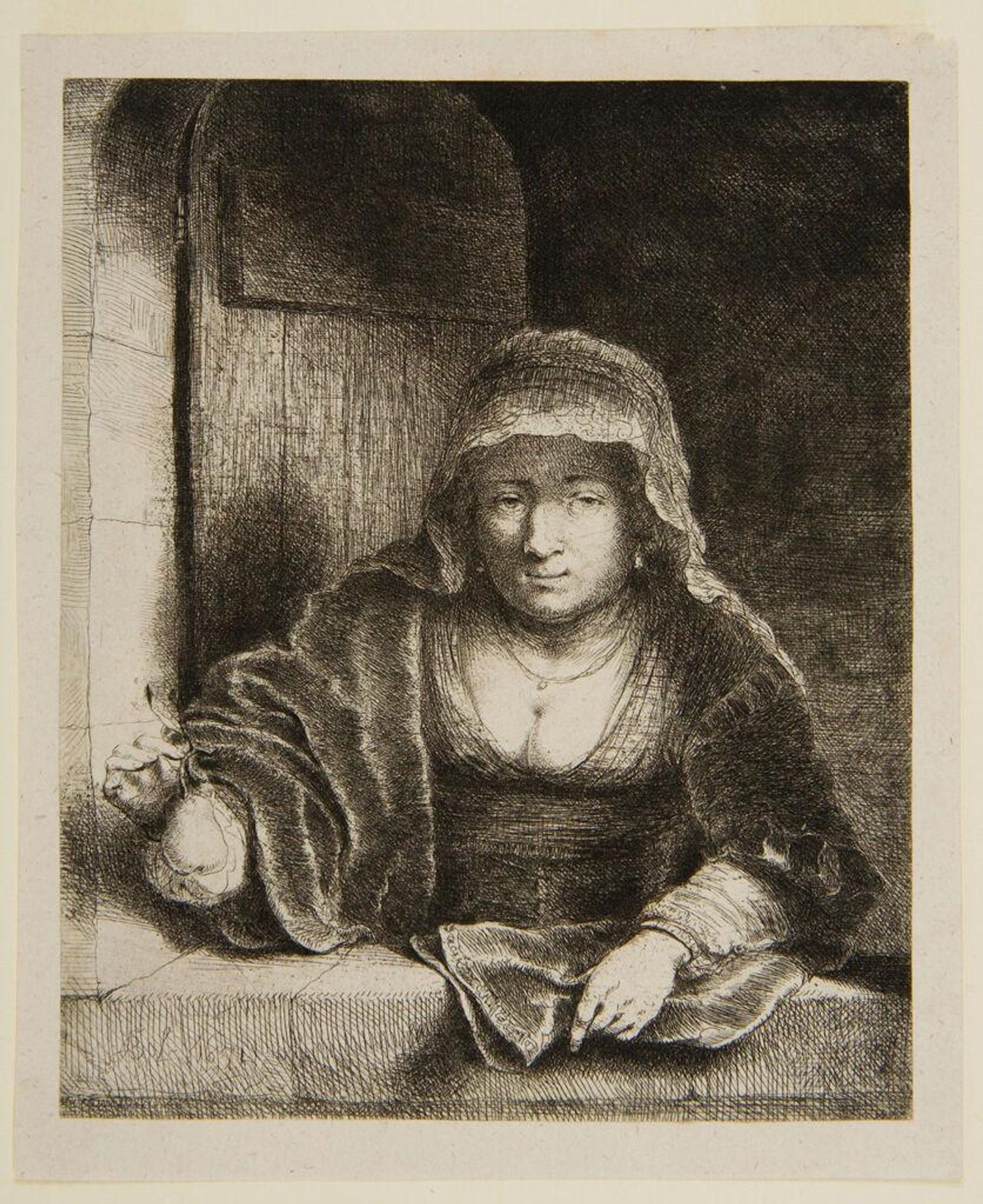 Woman with a Pear by Ferdinand Bol