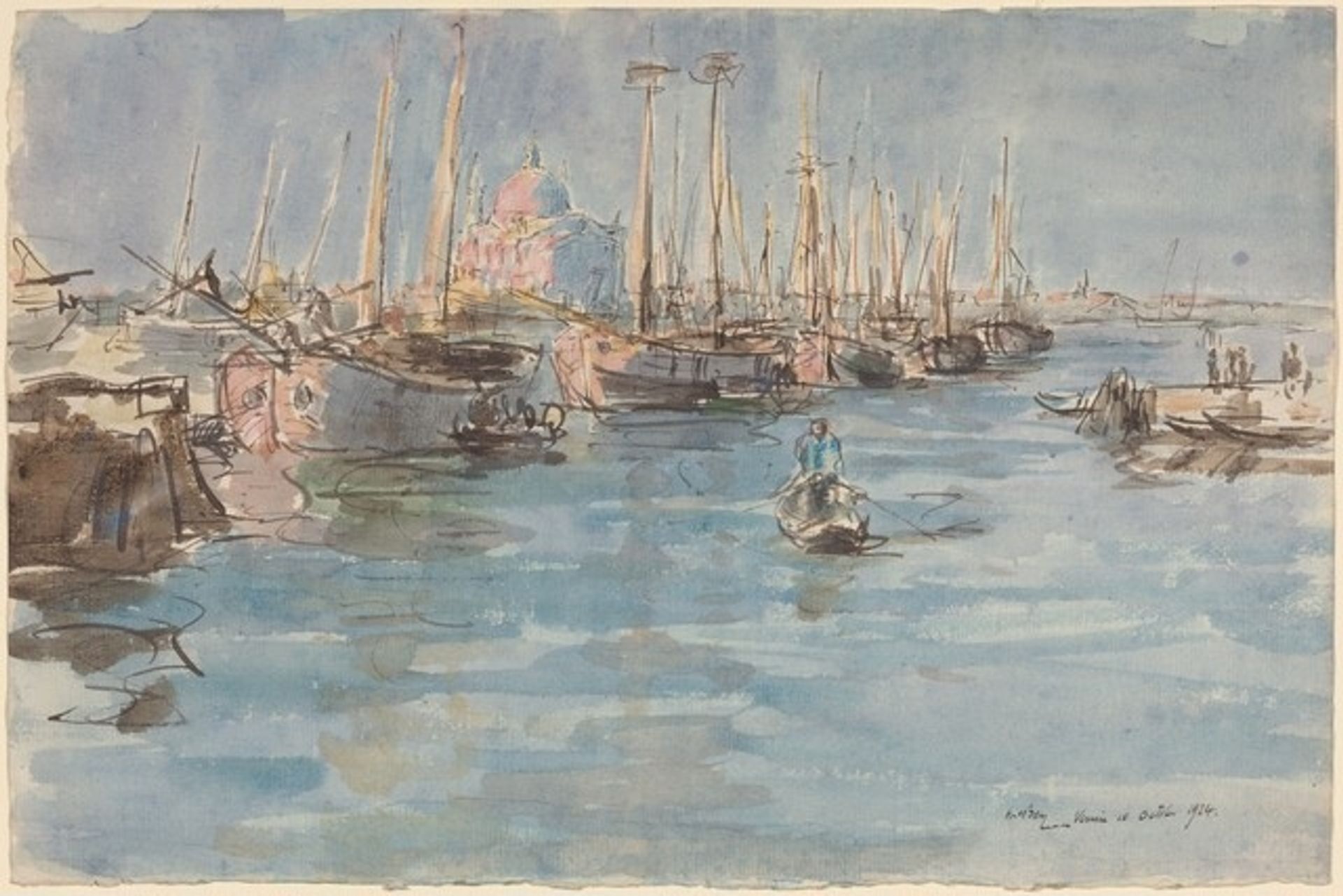 Ships on the Giudecca, Venice by James McBey