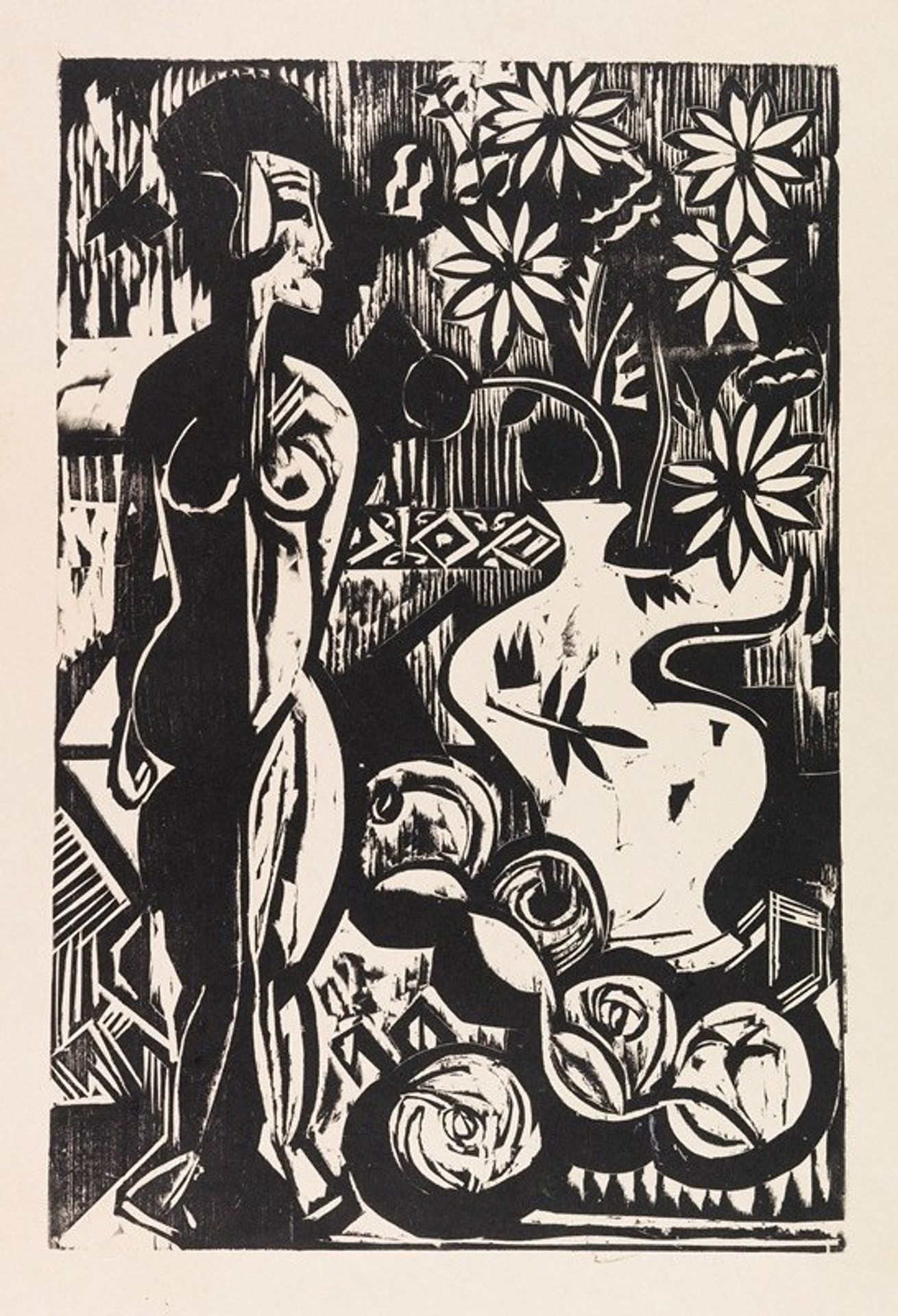 Stilleben mit Plastik by Ernst Ludwig Kirchner