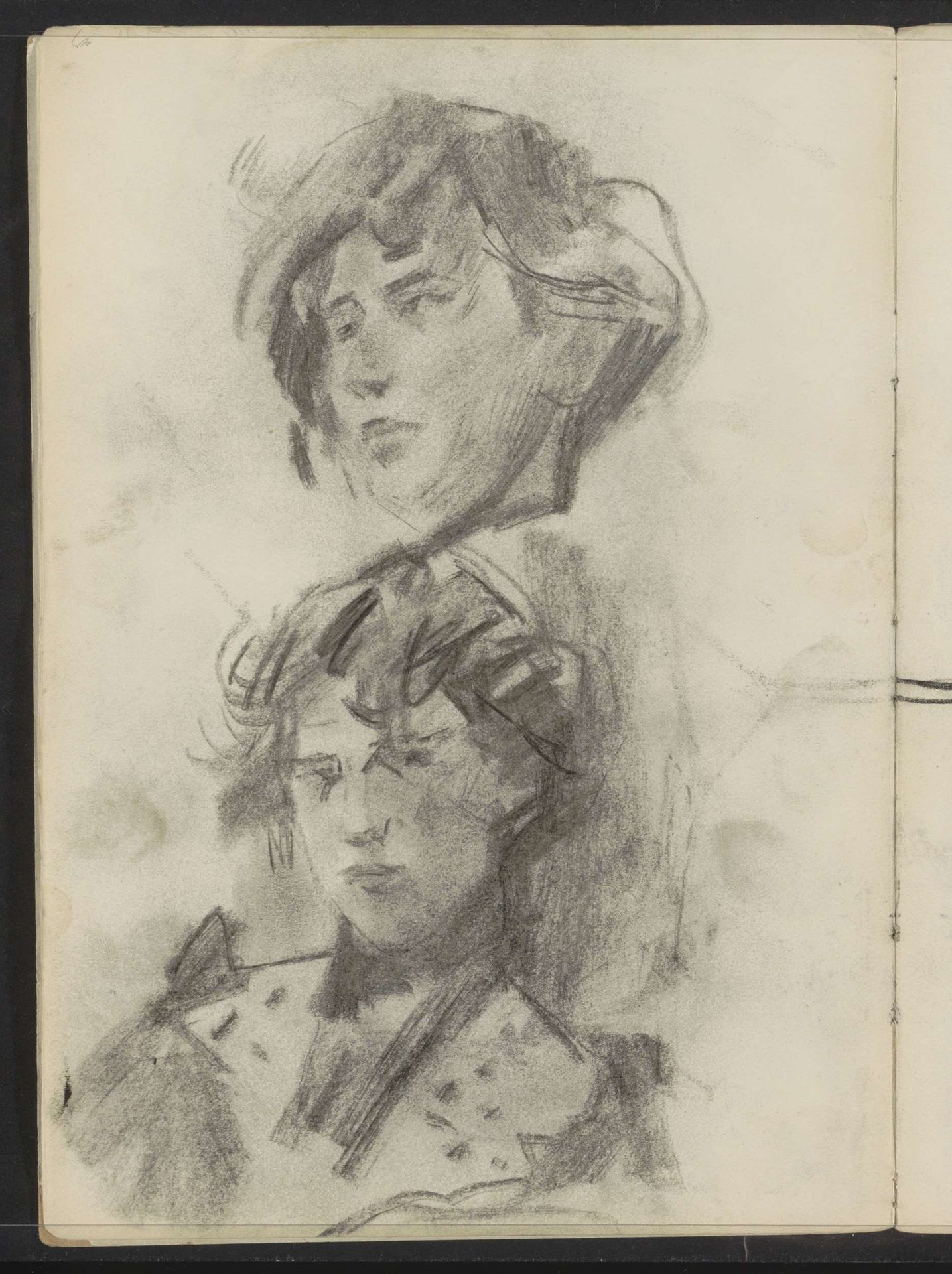 Twee portretten van een onbekende vrouw by Isaac Israels