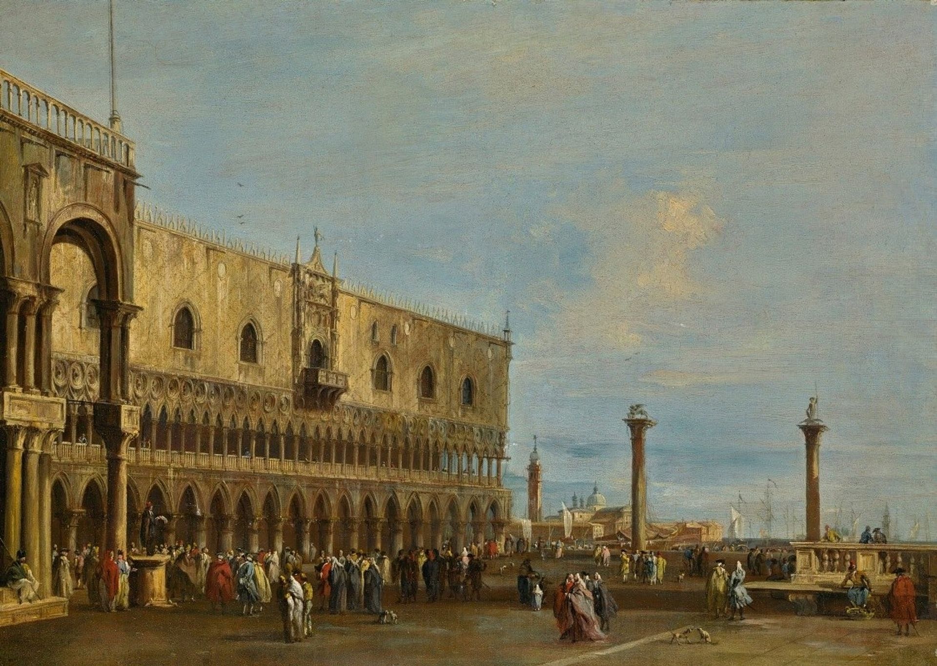 Venice, A View Of The Piazzetta Looking South With The Palazzo Ducale by Francesco Guardi