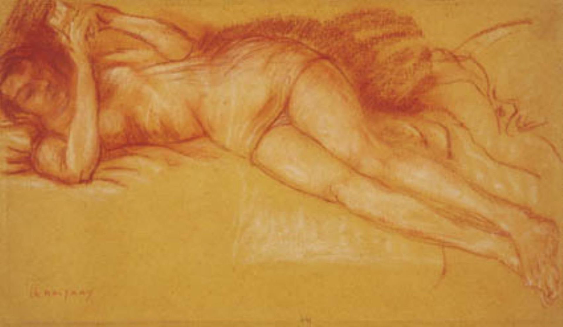 Kvinde, der læser i en seng by Charles Alexandre Malfray