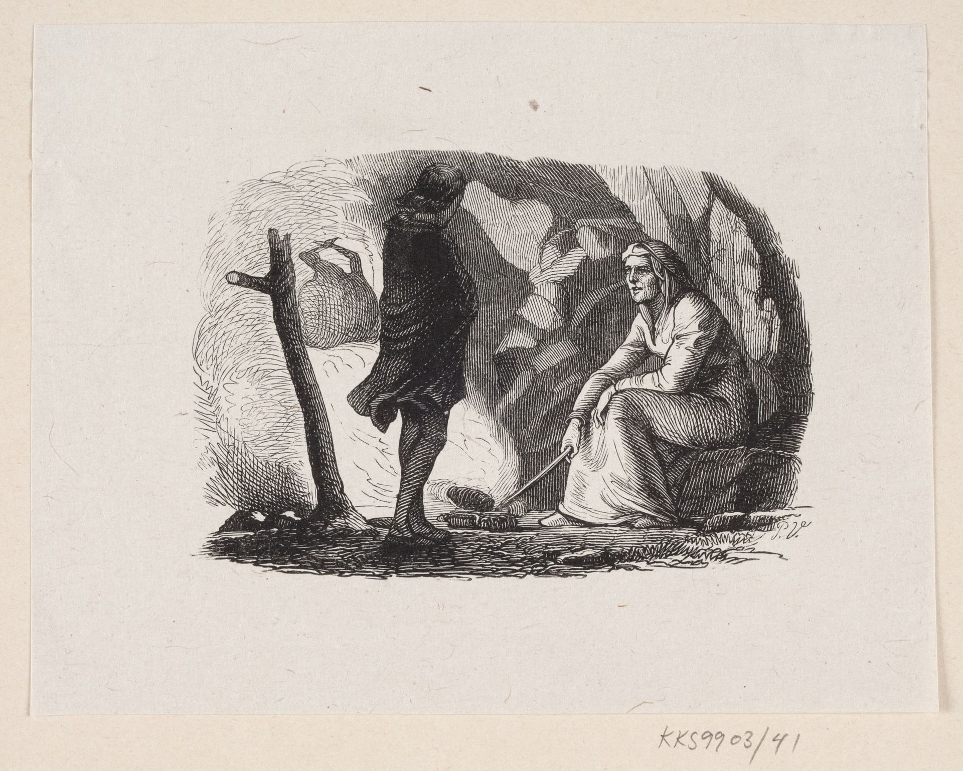 Illustration til "Paradisets Have" i H.C. Andersen, "Eventyr og Historier", Bind 1 by H.P. Hansen