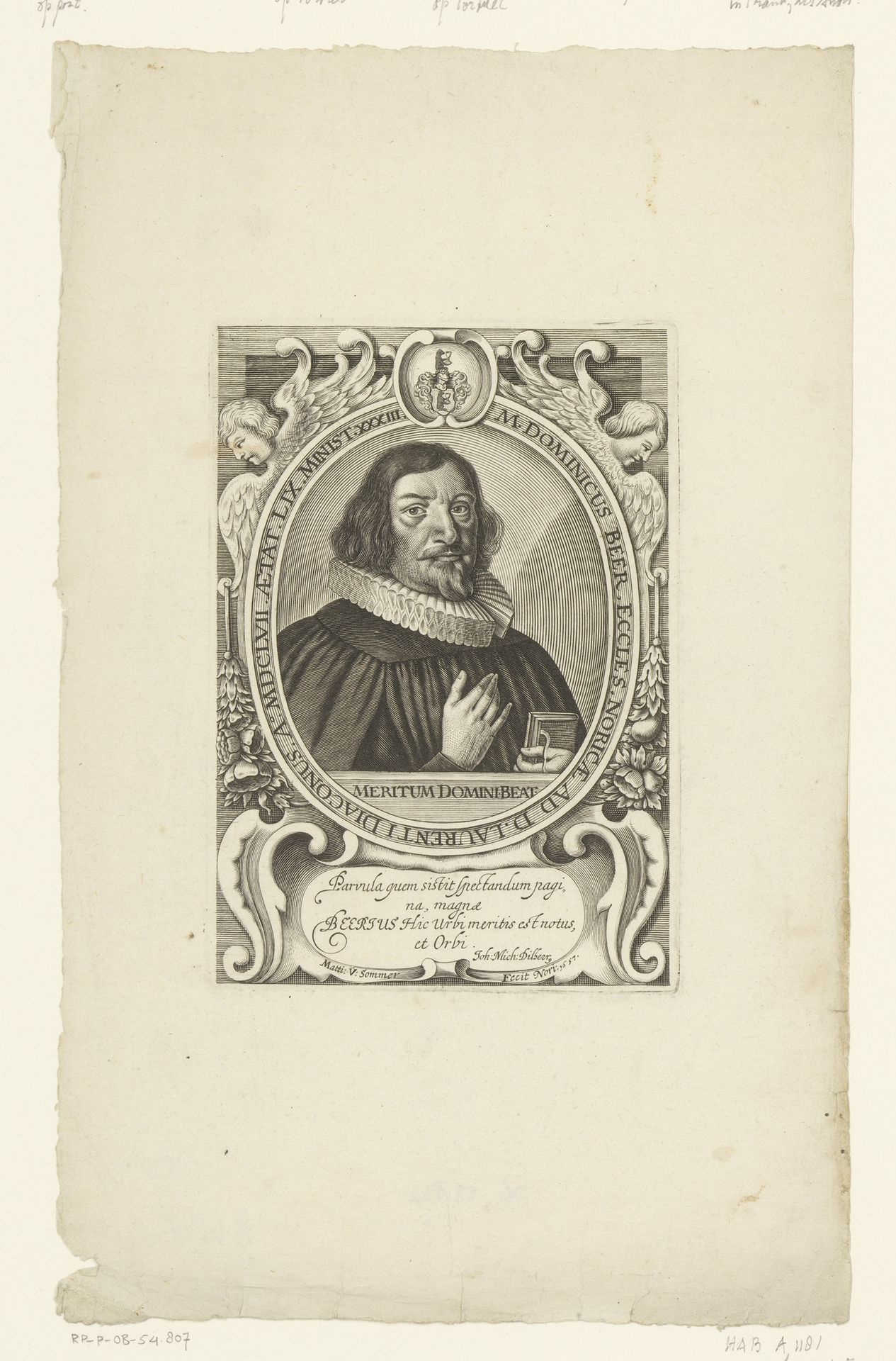Portret van Dominicus Beer by Matthias van Sommer