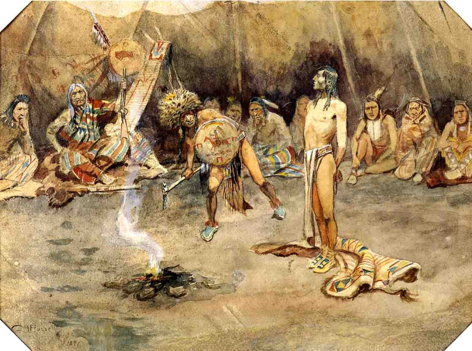 Sioux Torturing a Blackfoot Brave by Charles M. Russell