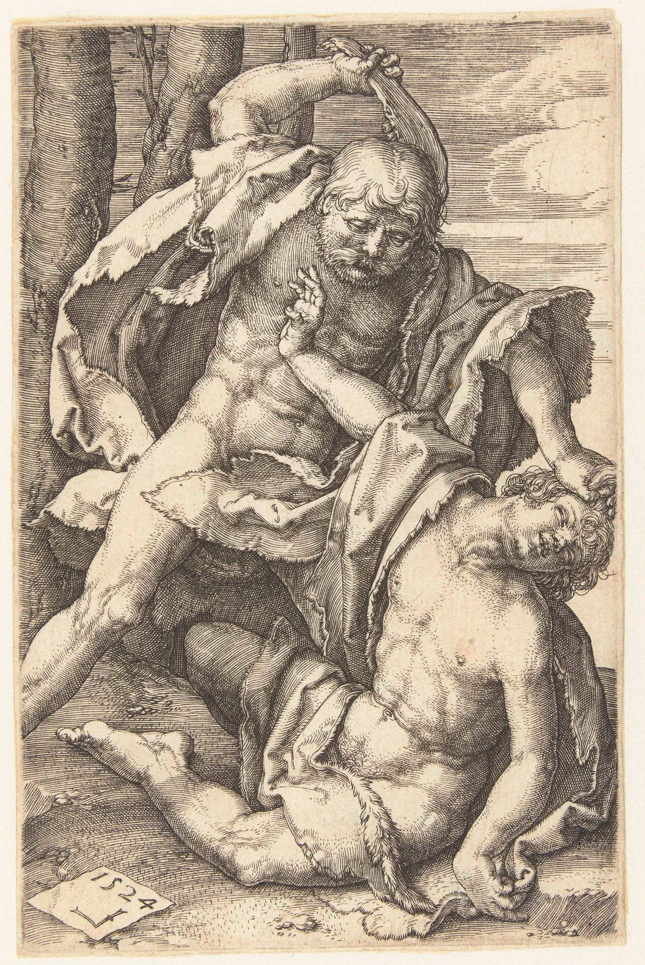 Kaïn doodt Abel by Lucas van Leyden