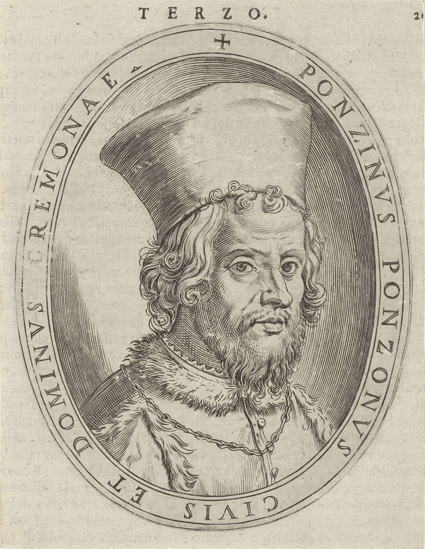 Portret van Ponzino Ponzoni by Agostino Carracci