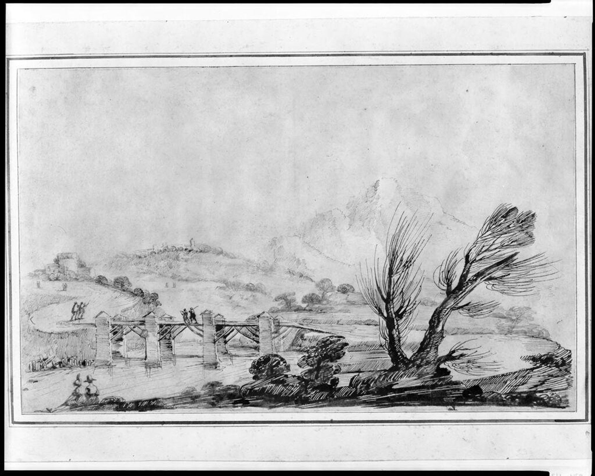 Landscape by Follower of Guercino (Giovanni Francesco Barbieri)