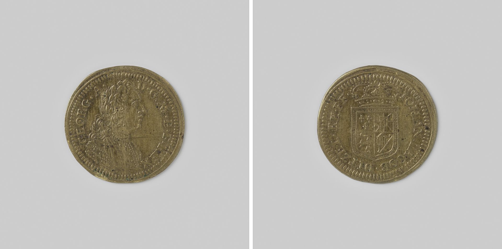 Rekenpenning uit Neurenberg met koning George I van Engeland by Johann Jakob Dietzel