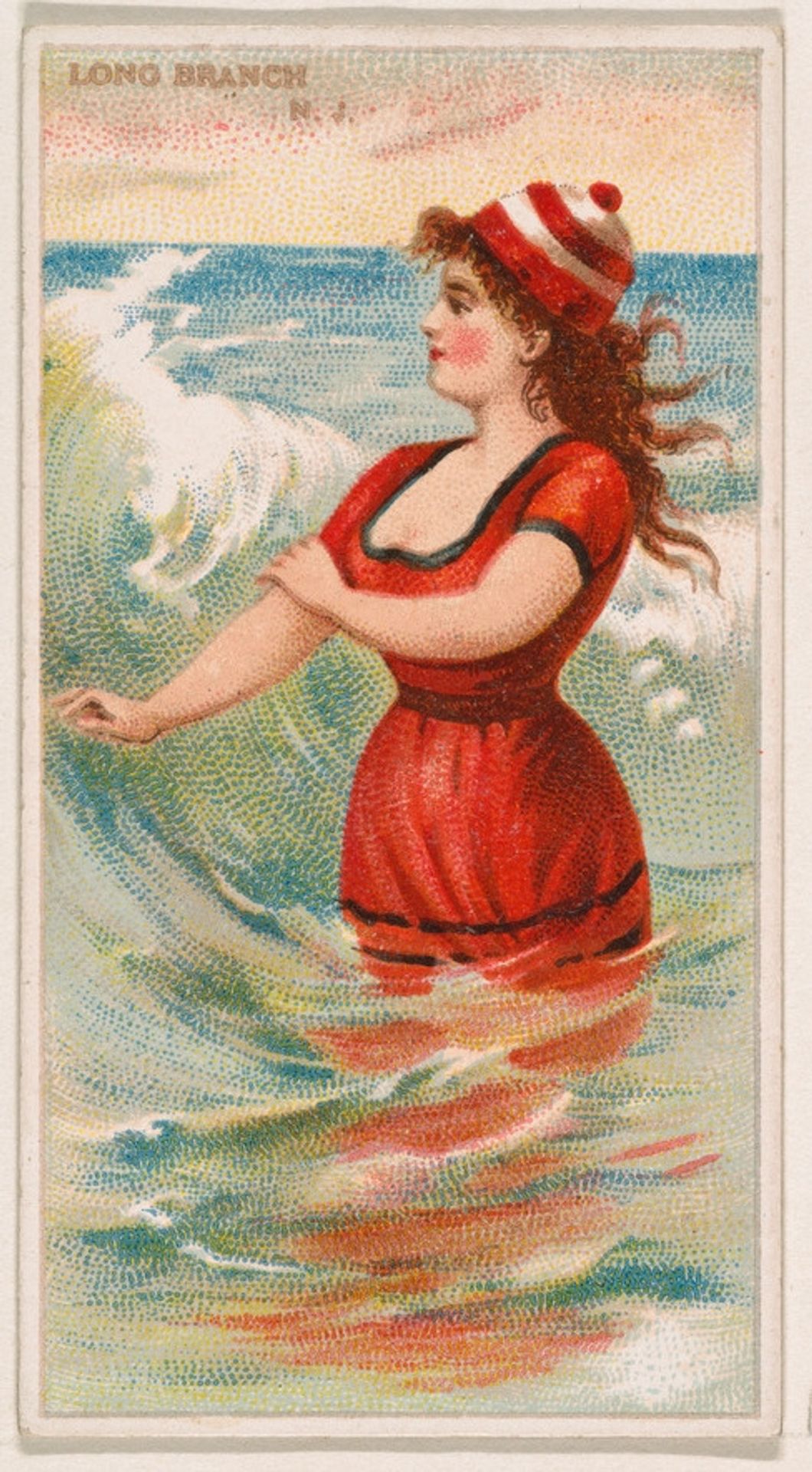 Long Branch, New Jersey, from the Surf Beauties series (N232), issued by Kinney Bros. by Kinney Brothers Tobacco Company