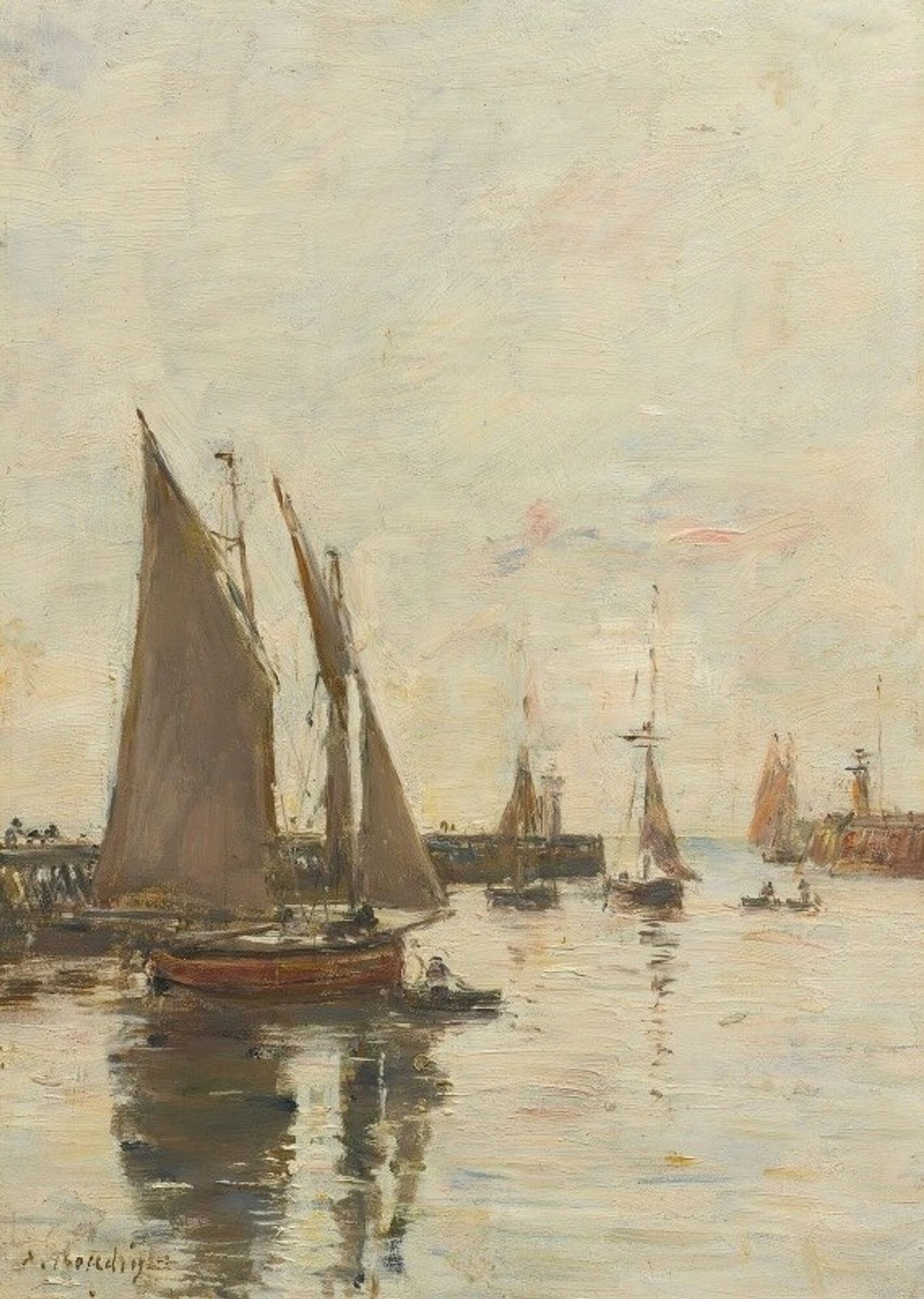 Trouville, Les Jetées Marée Haute by Eugène Boudin