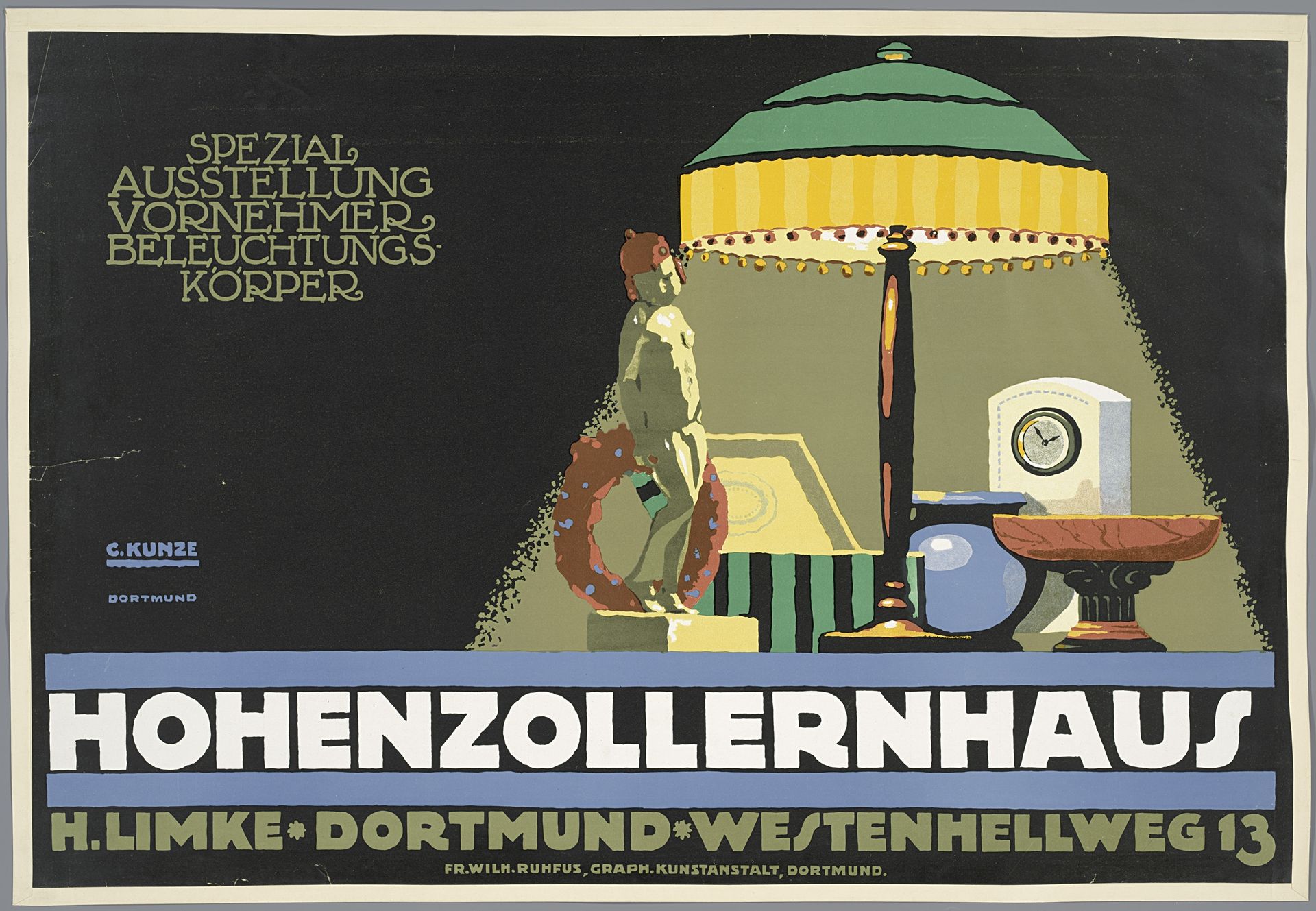 Spezialausst. Vornehmer Beleuchtungskörper. Hohenzollernhaus, Dortmund, H. Limke by Carl Kunze