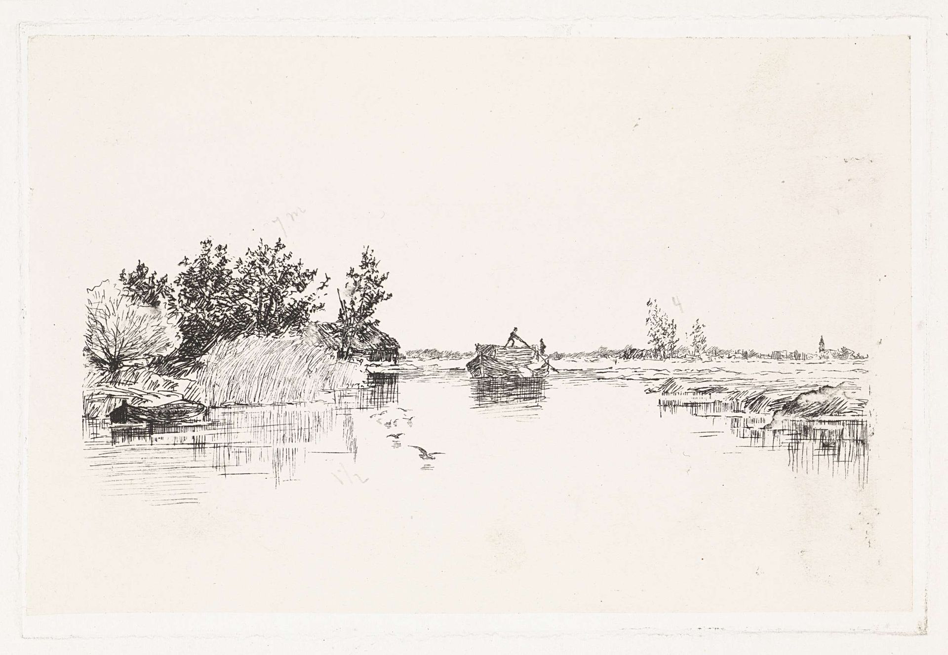 Rivierlandschap met beladen schuit by Elias Stark