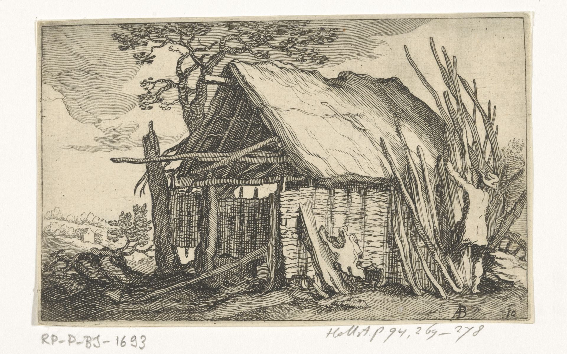Oude schuur by Frederick Bloemaert