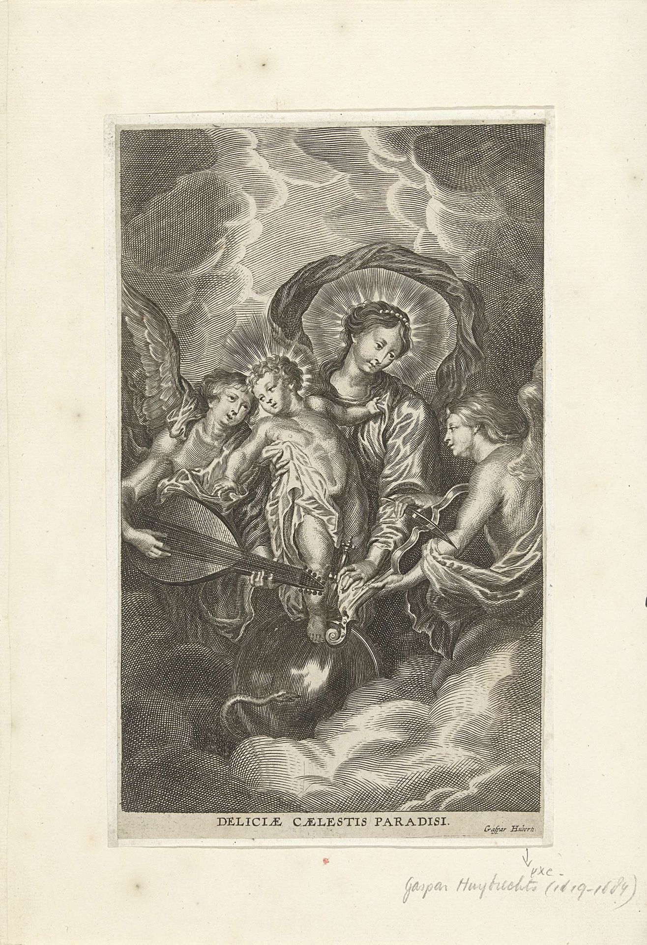 Maria met Christuskind en engelen by Gaspar Huybrechts