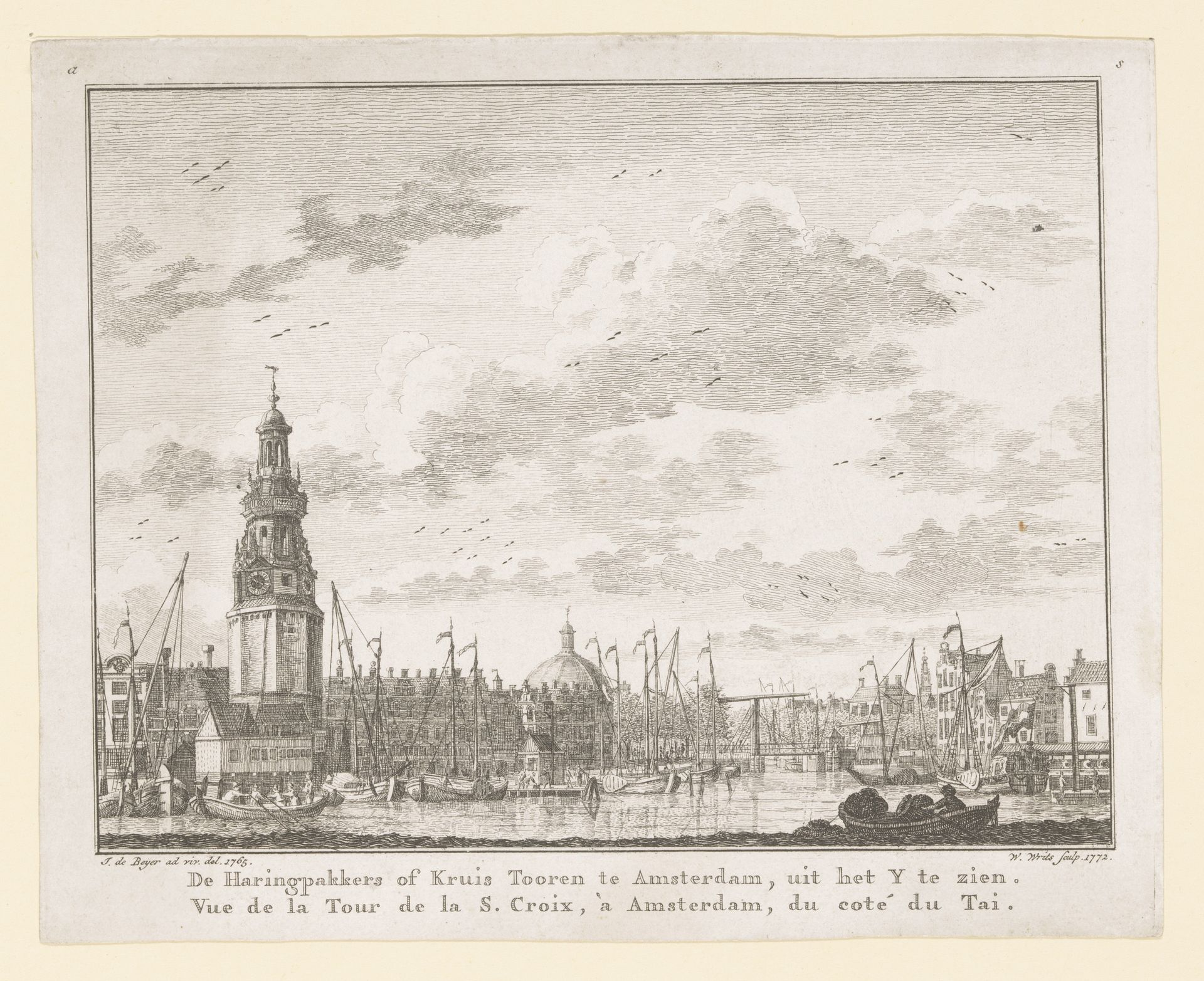 Gezicht op de Haringpakkerstoren in Amsterdam by Willem Writs