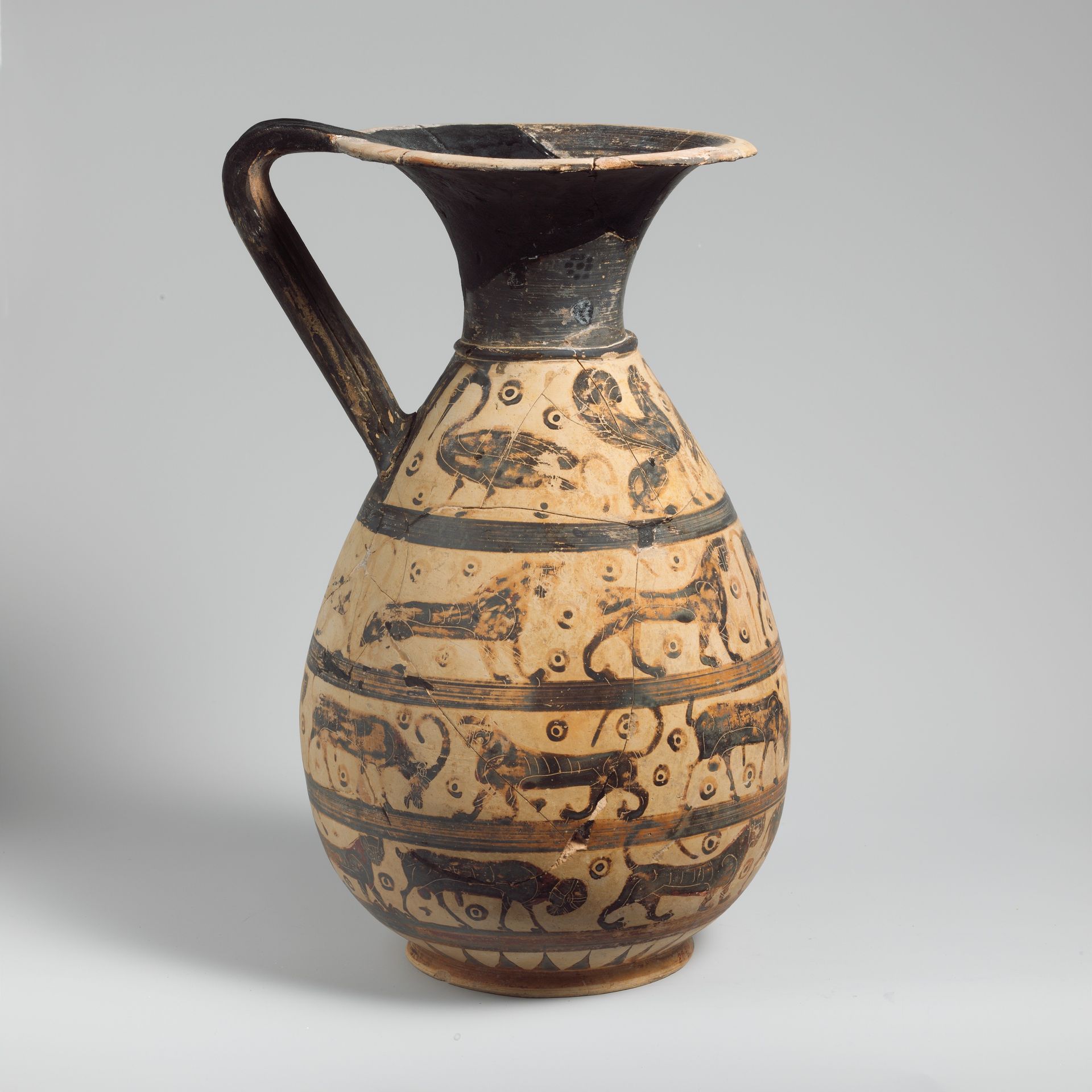 Terracotta oinochoe:olpe (jug) by Anonymous