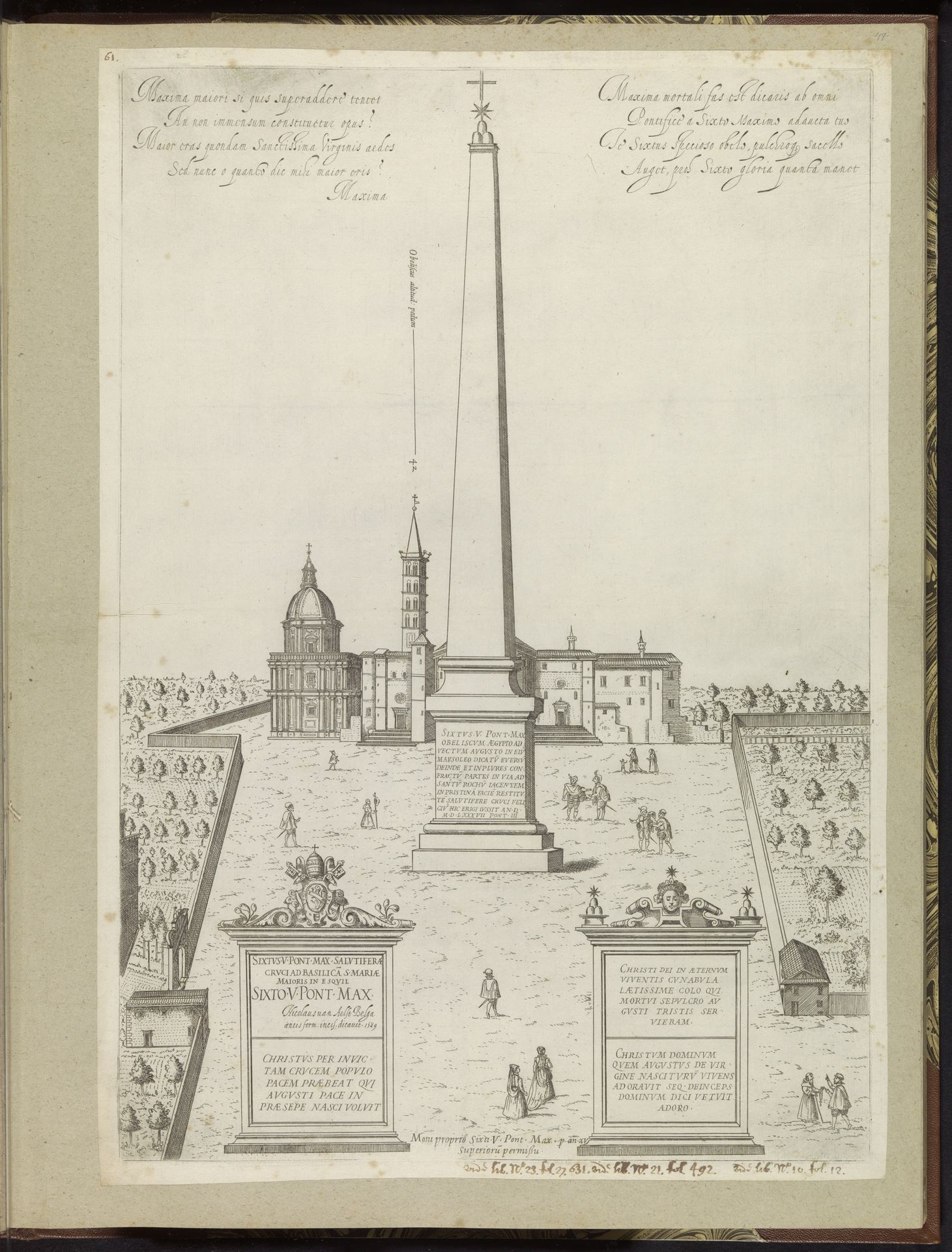 Egyptische obelisk op Piazza dell'Esquilino te Rome by Anonymous