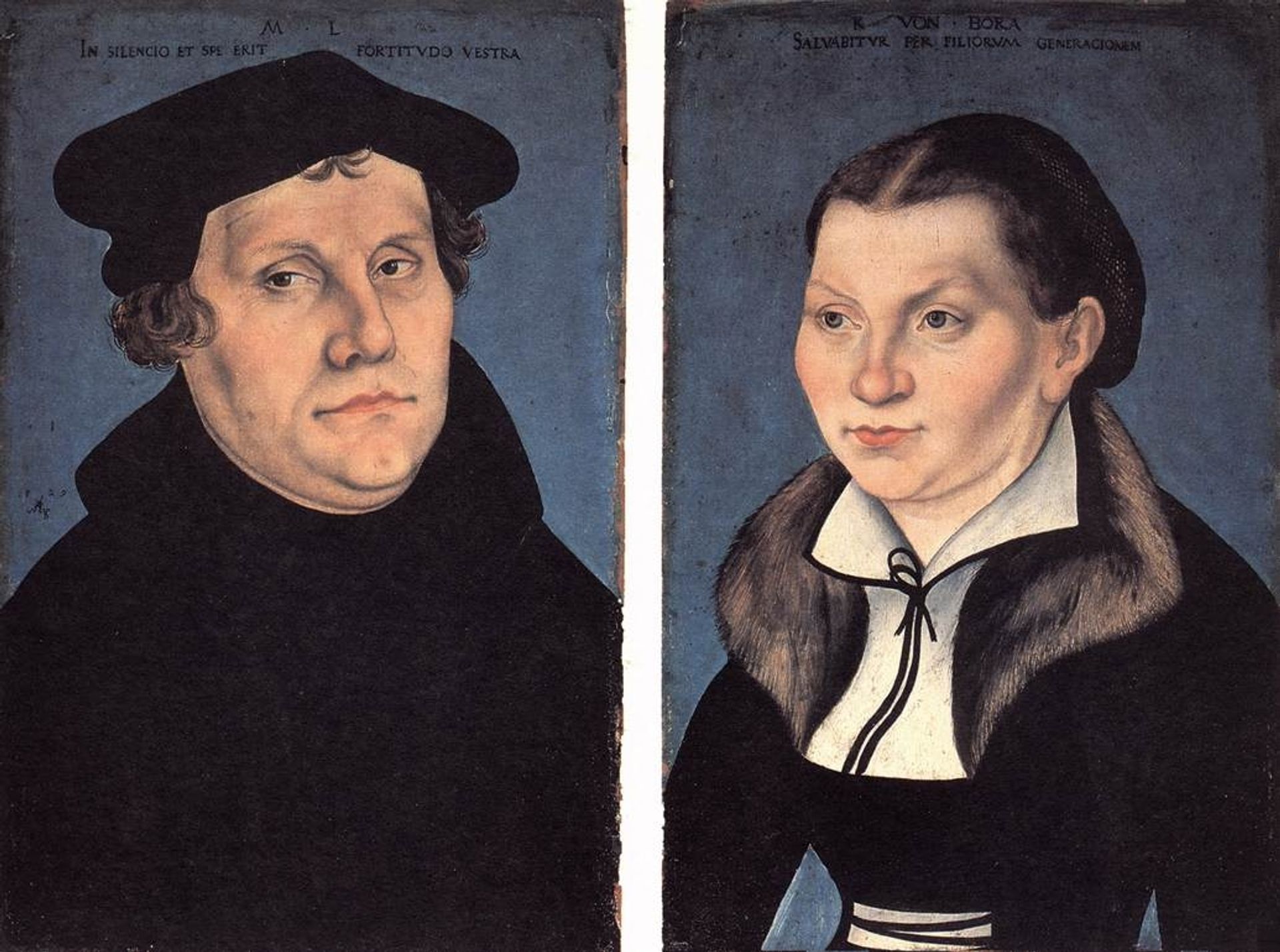 Diptych with the Portraits of Martin Luther and his Wife by Lucas Cranach the Elder