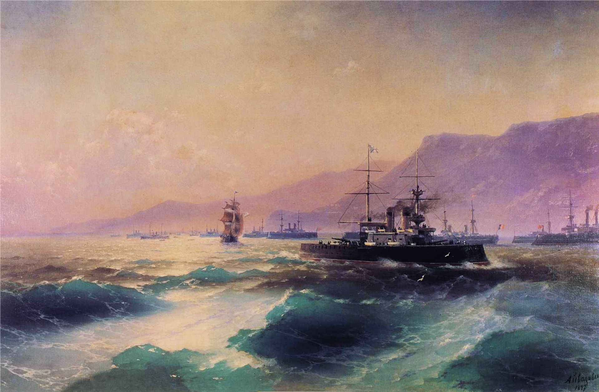 Gunboat off Crete by Ivan Konstantinovich Aivazovsky