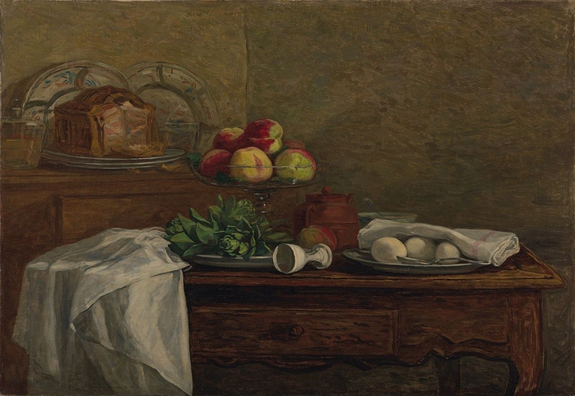 Nature morte au coquetier renversé by Eugène Boudin