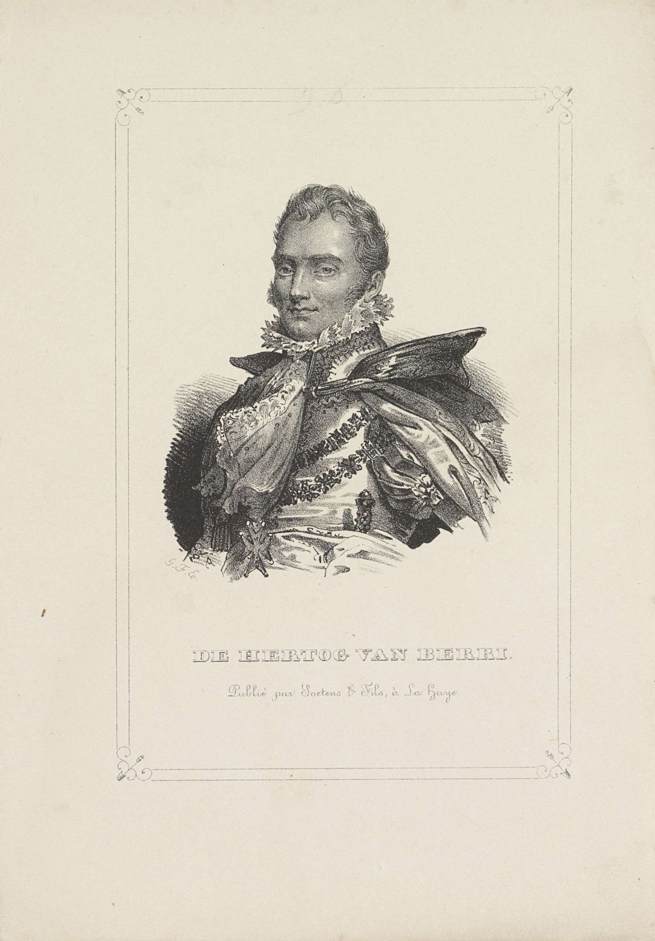 Portret van Karel Ferdinand van Berry by Gerhardus Fredericus Eilbracht