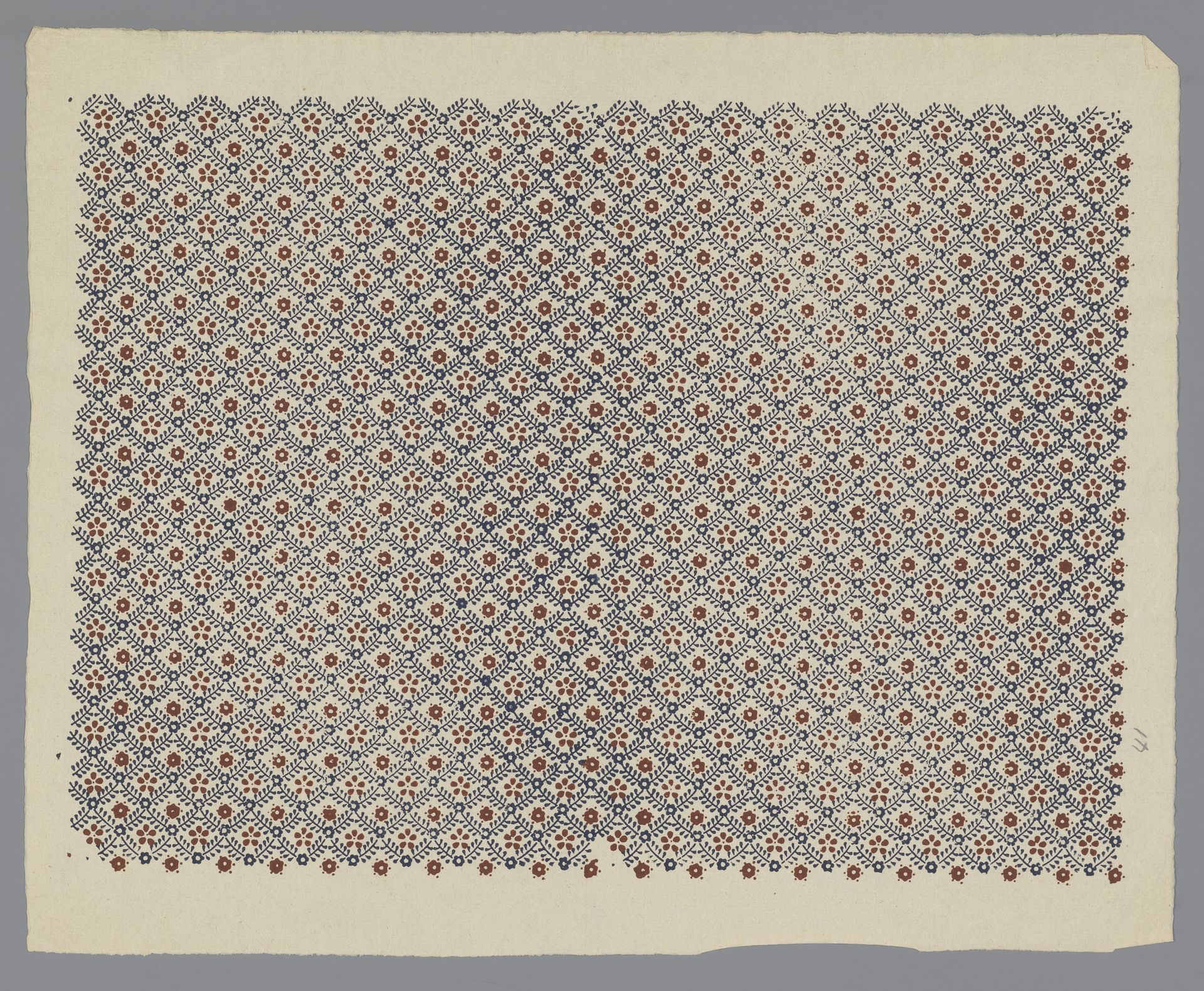 Blad met ruitenpatroon met bloemen by Stampi Remondiniani PESP