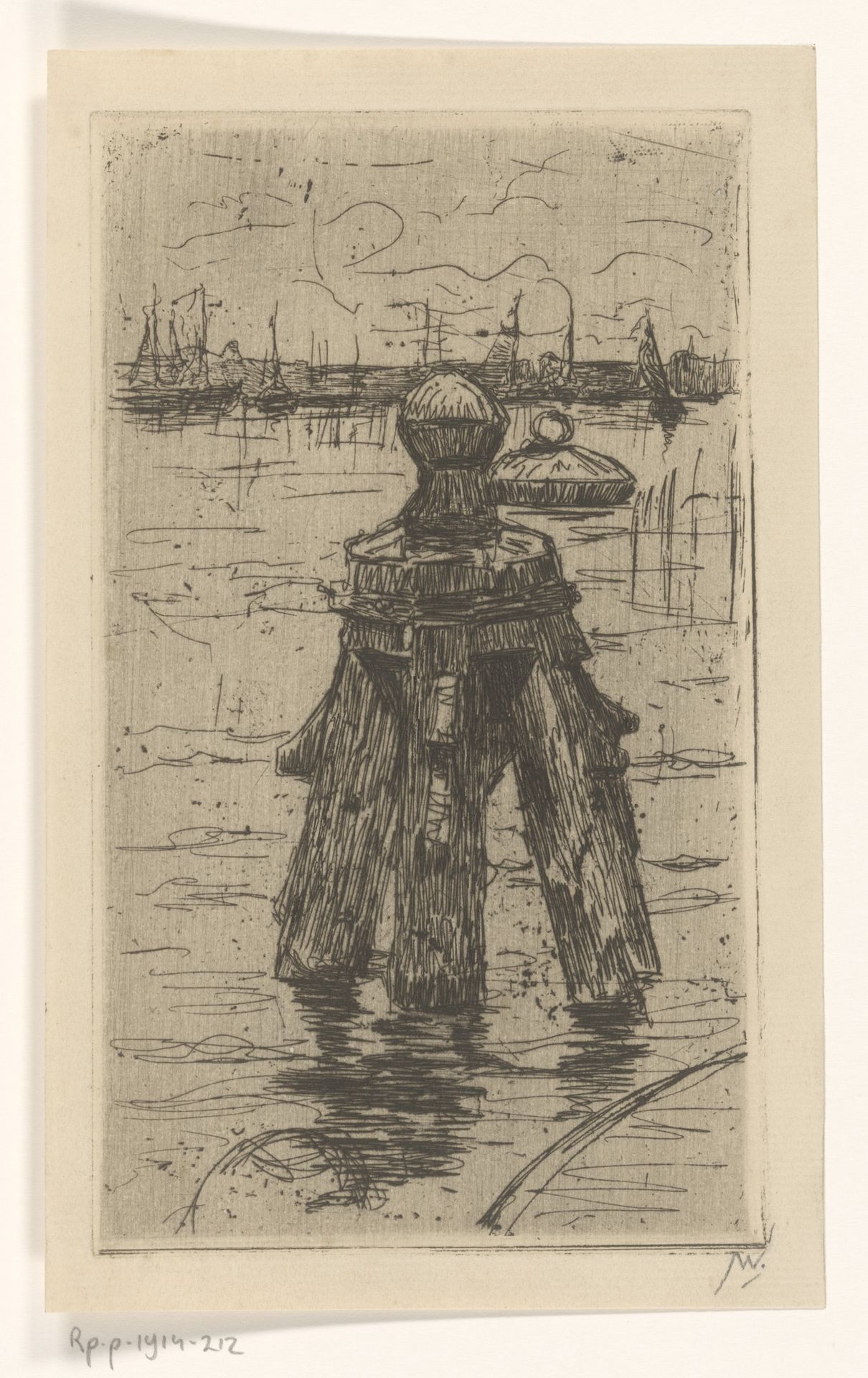 Dukdalf bij een haven by Maurits van der Valk