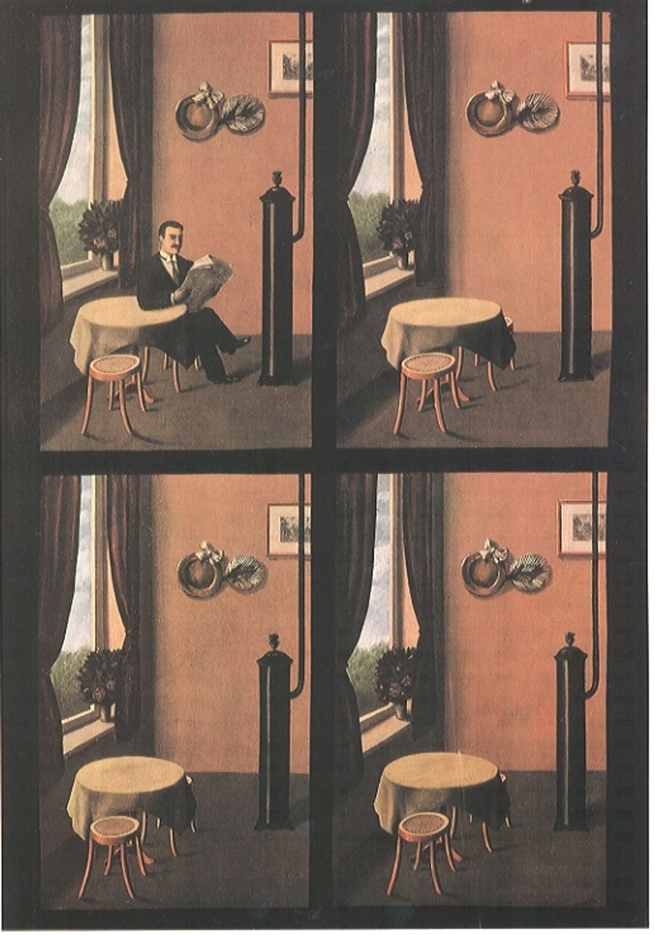 Man reading a newspaper by René Magritte
