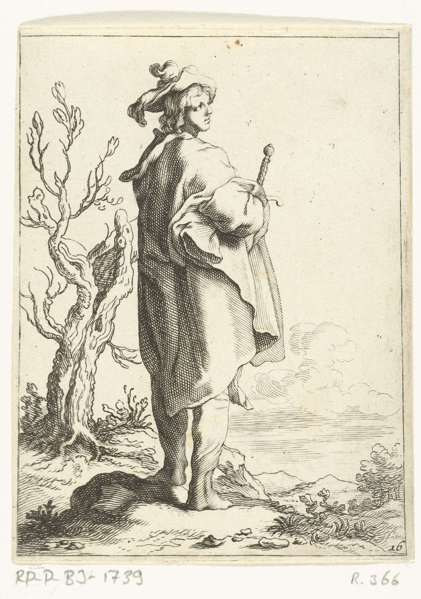Man met zwaard by Frederick Bloemaert