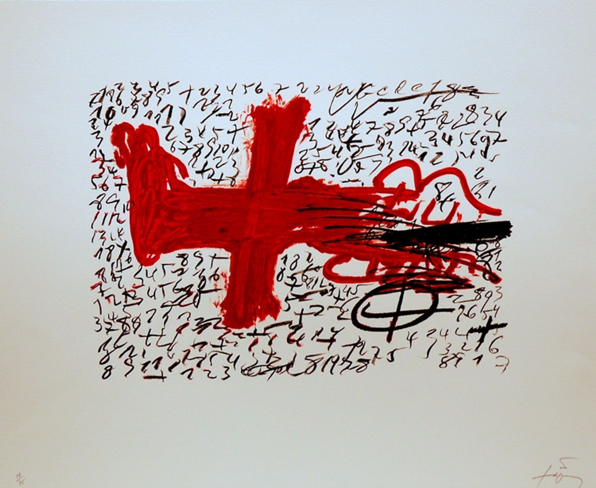 Jambe et chiffres by Antoni Tapies
